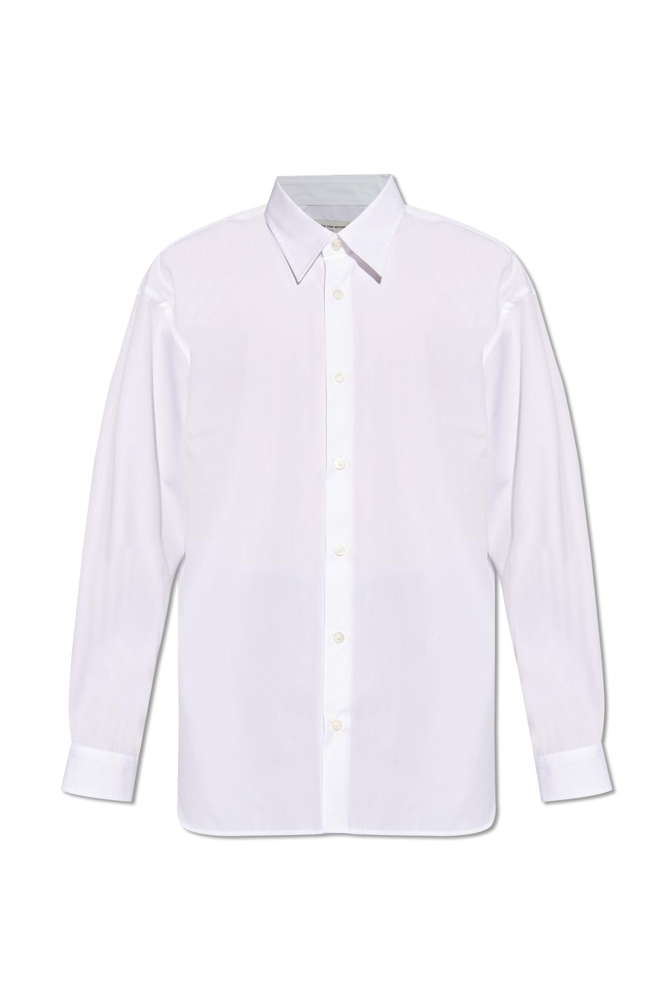 Dries Van Noten Shirt With Pinstripes In White
