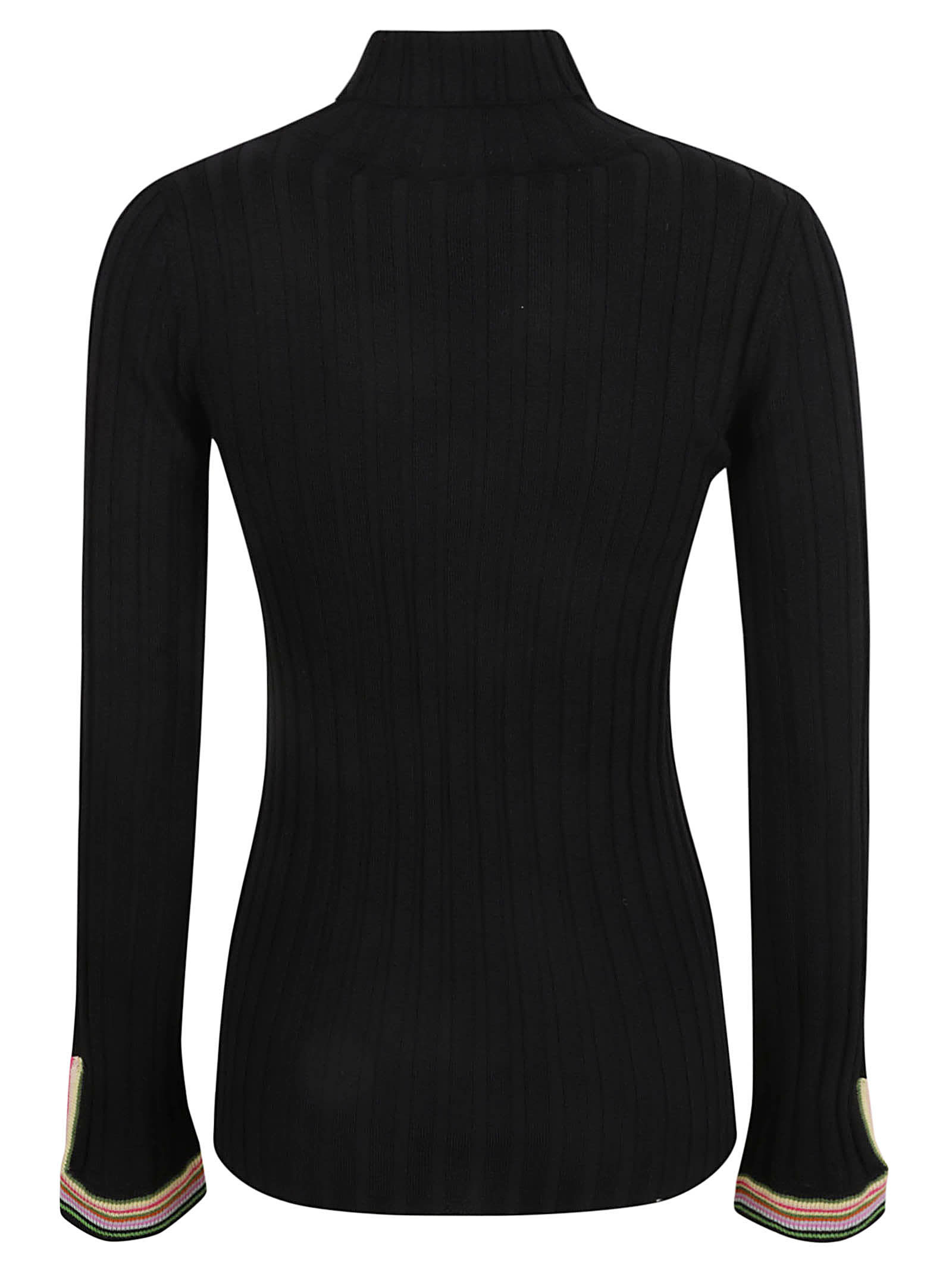 Etro Wool Knit Turtleneck Sweater In Black