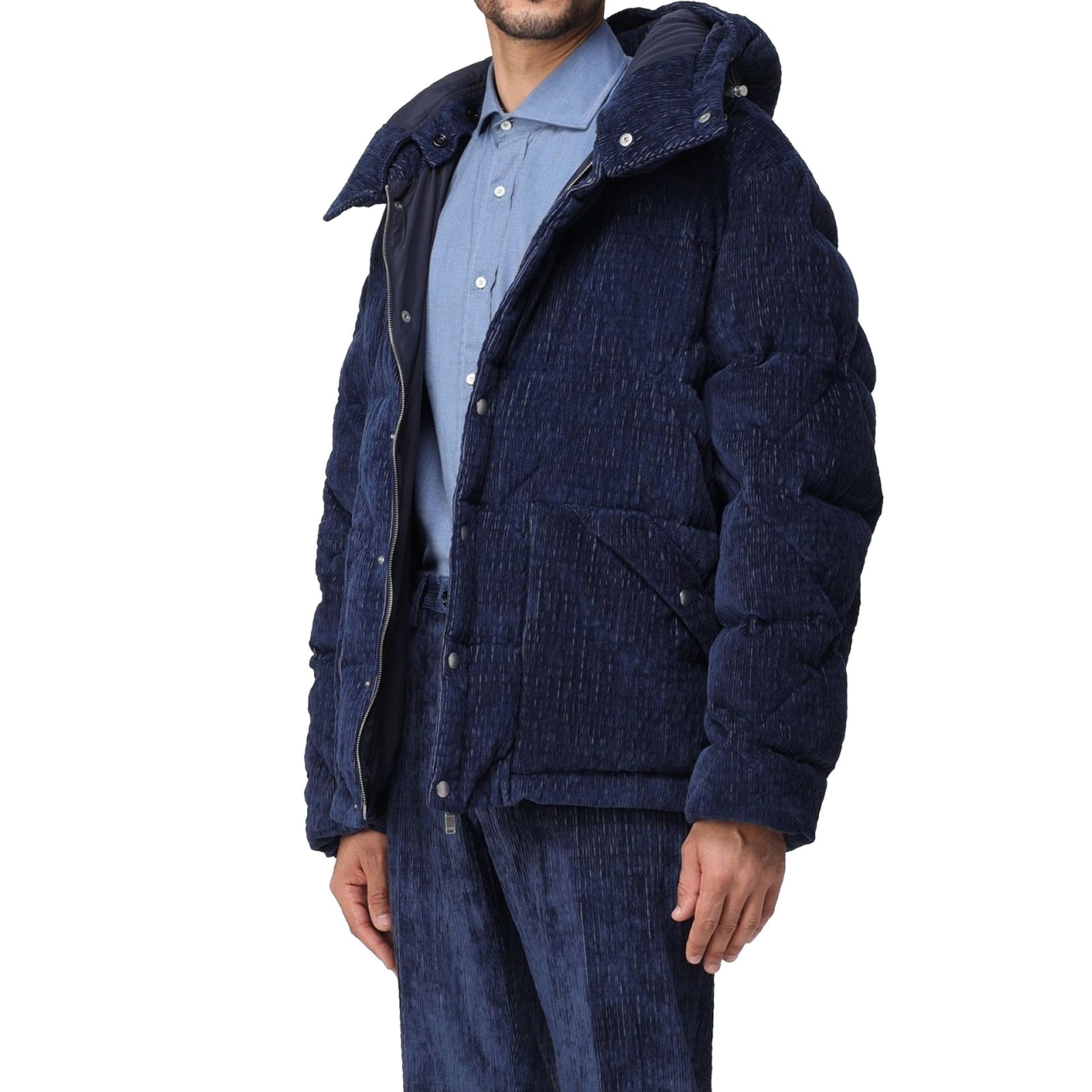 Shop Lardini Down Jacket In Blue