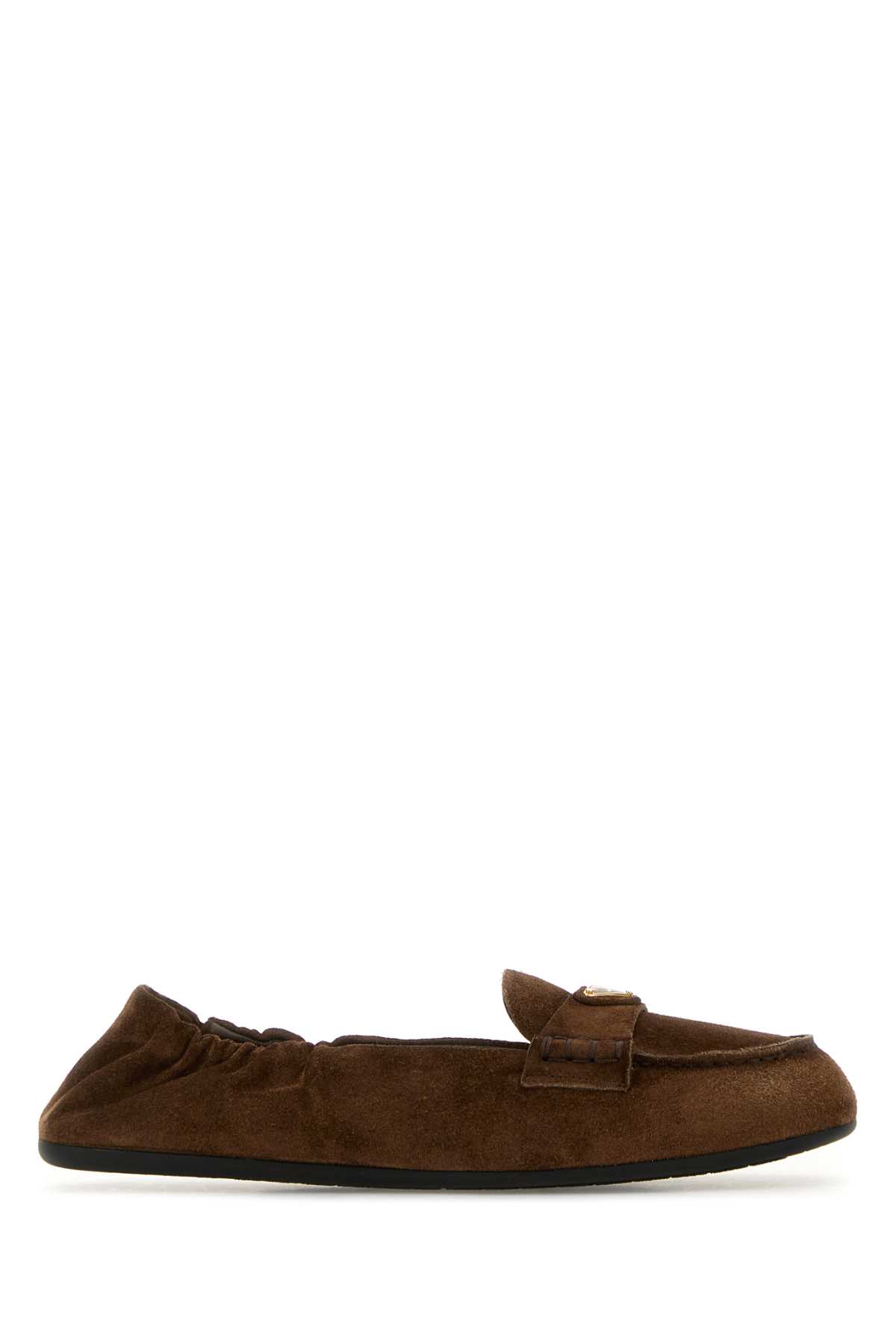 Prada Suede Loafers In Ecru