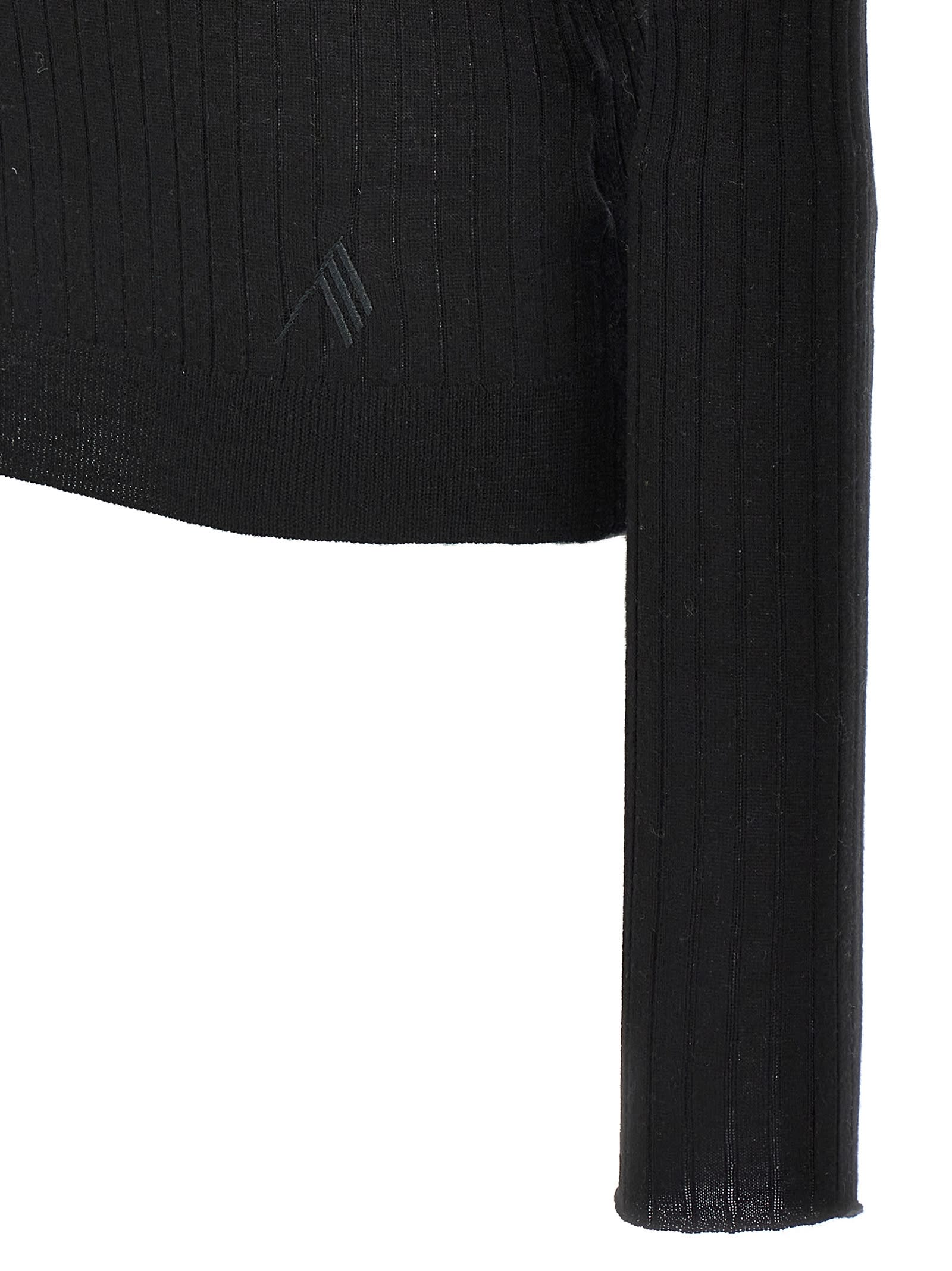 Attico Ribbed Sweater Sweaters And Cardigans In Black