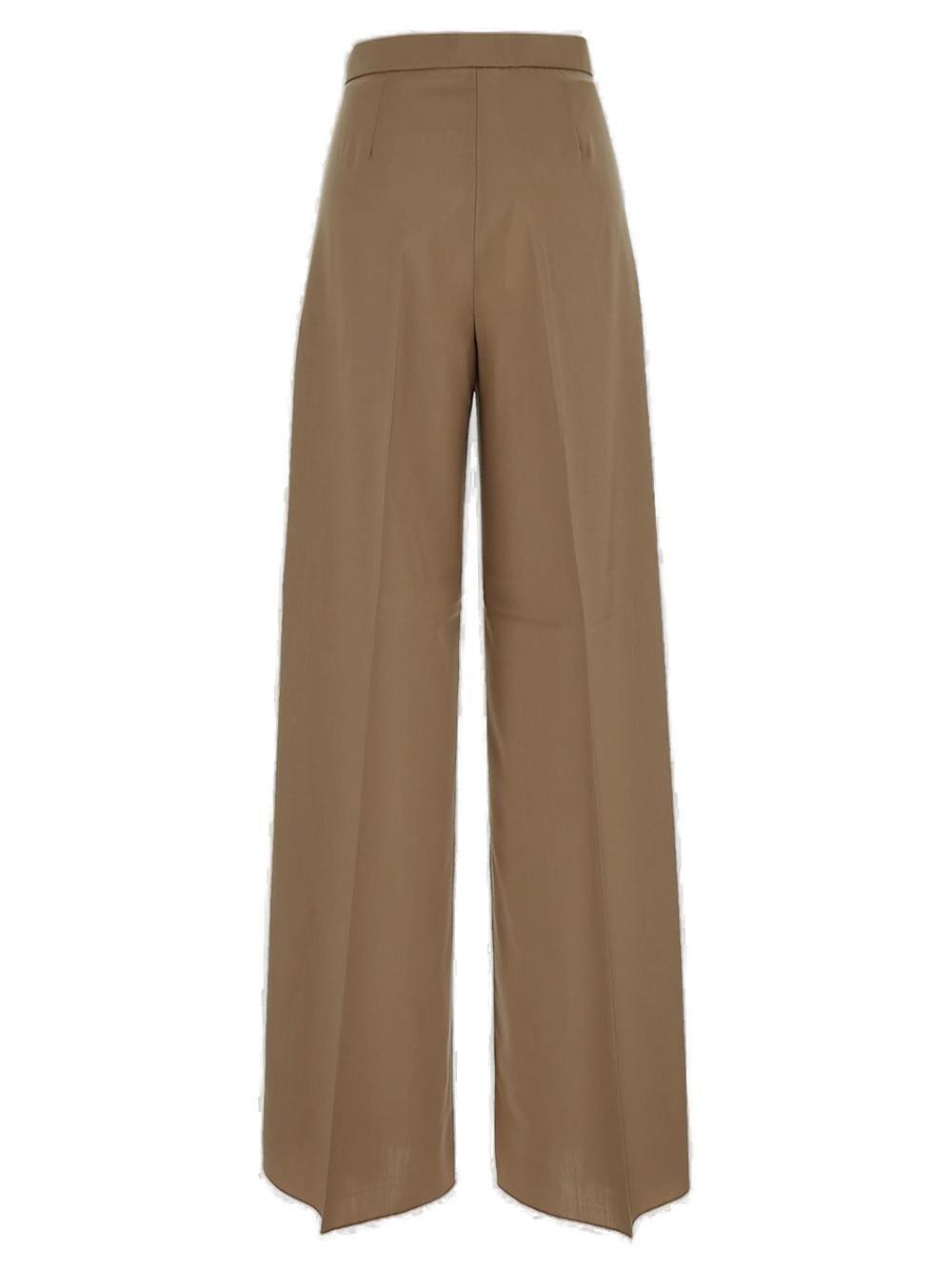 Shop Max Mara Wide-leg Trousers In Beige