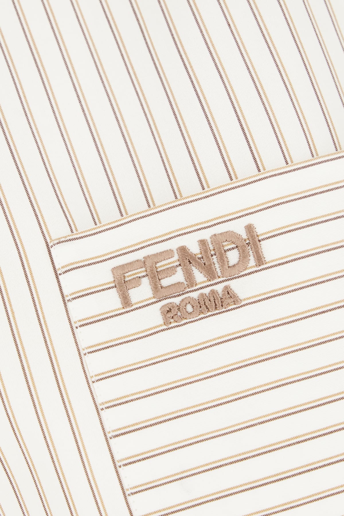 Fendi Striped Drawstring Hem Top With Chest Pocket
