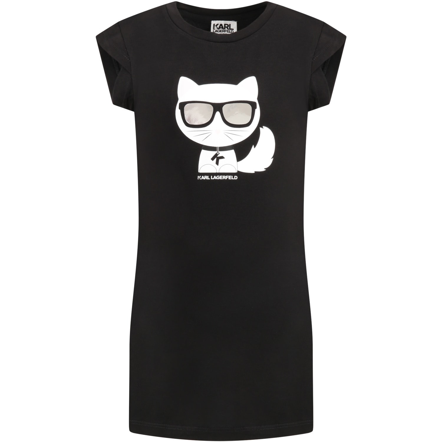 KARL LAGERFELD BLACK DRESS FOR GIRL WITH CHOUPETTE,11773033