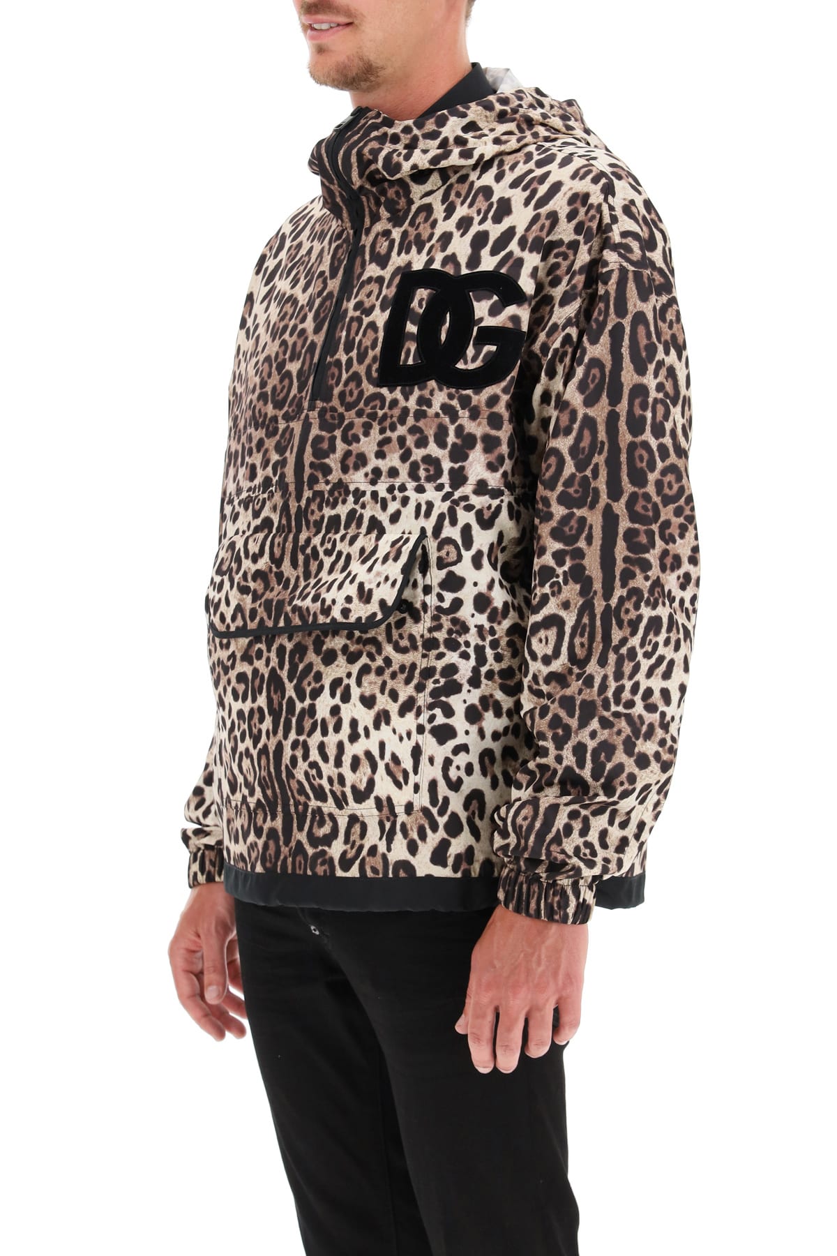 Shop Dolce & Gabbana Anorak Jacket In Leo New (brown)