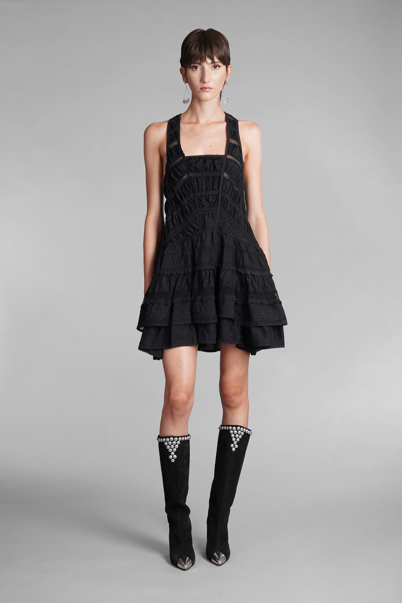 Isabel Marant Cencia Dress In Black Silk