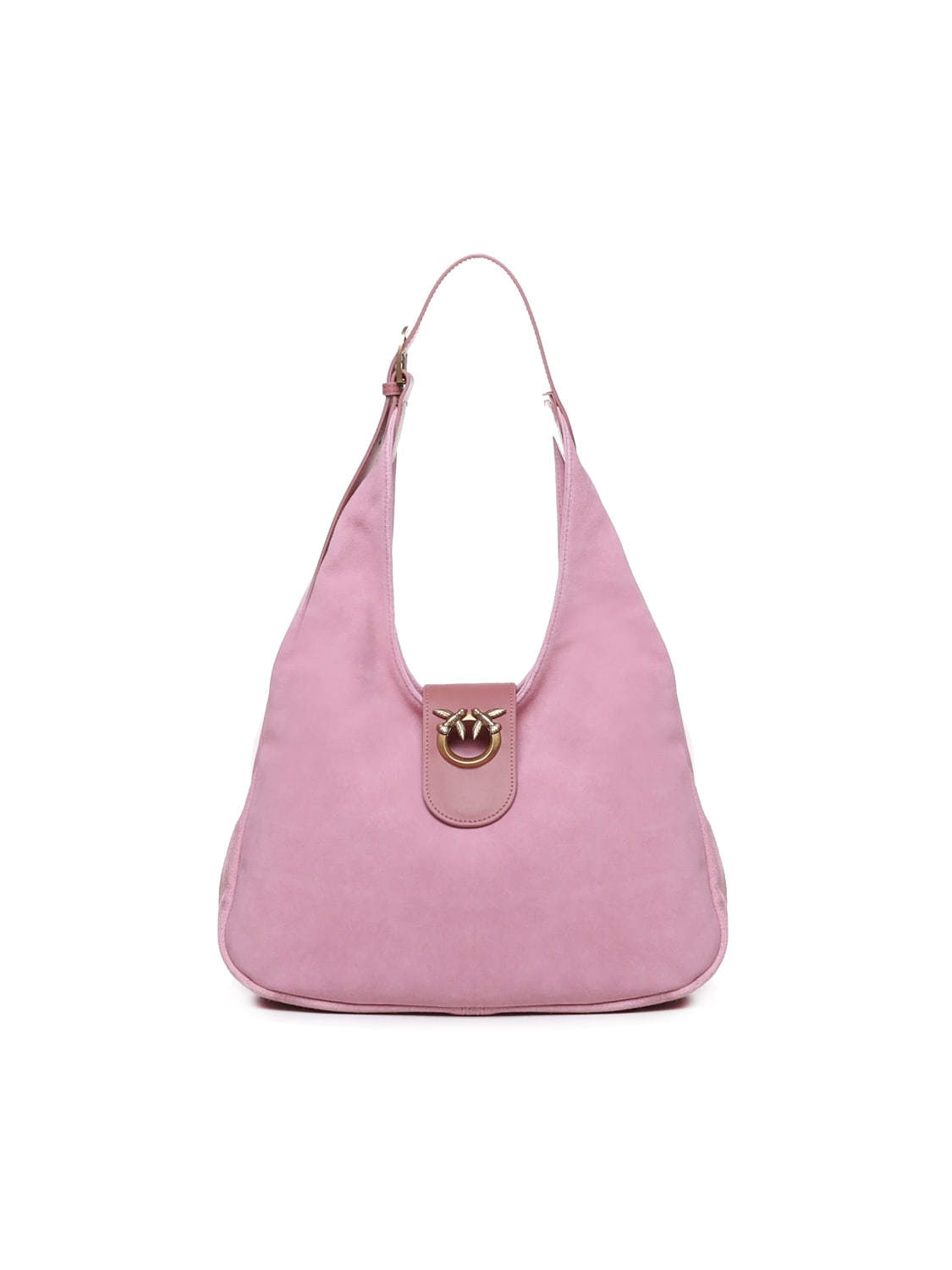 Pinko Shoulder Bag With Love Birds Plaque In Pink