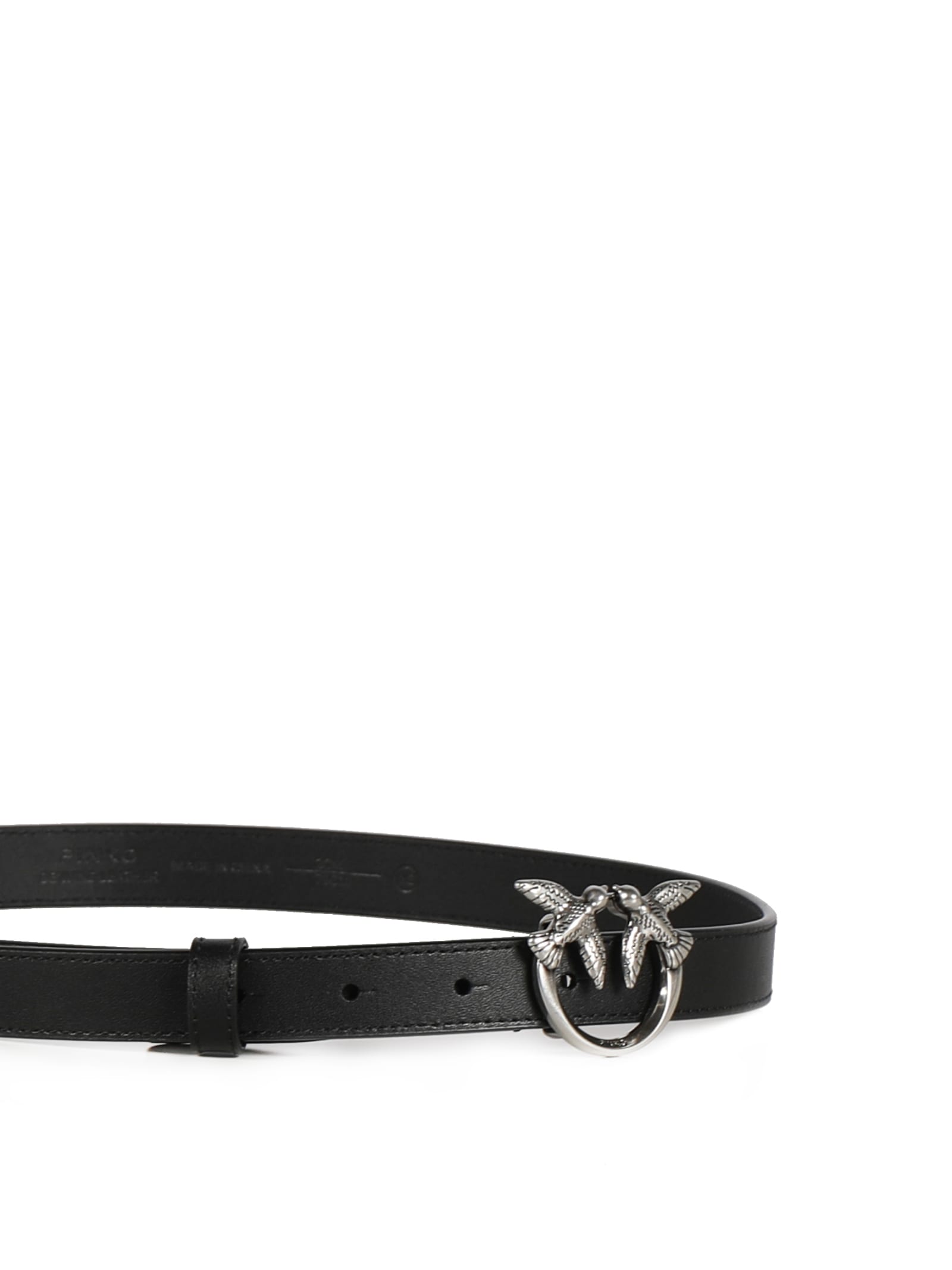 Pinko Love Bird Buckle Belt In Black