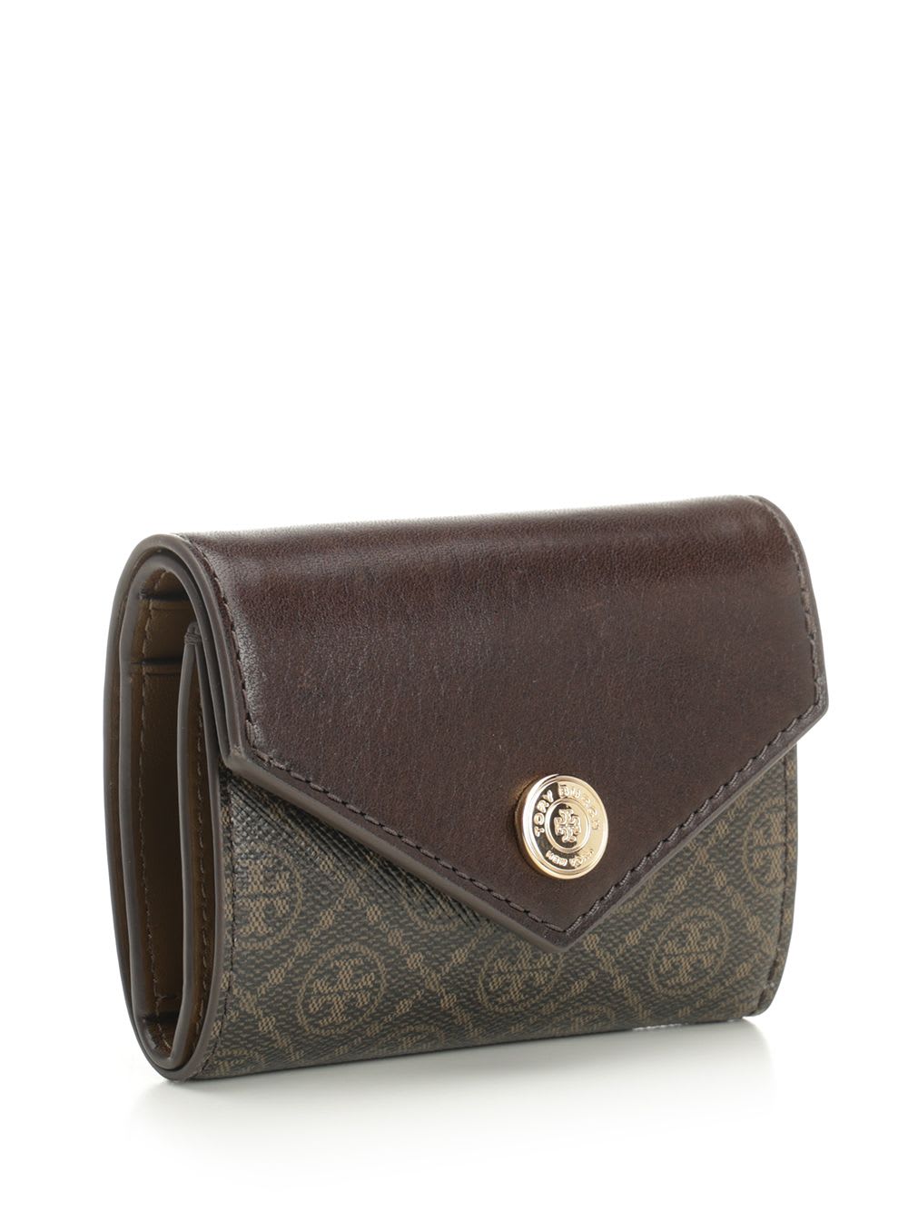 Tory Burch T Monogram Small Envelope Wallet In Brown