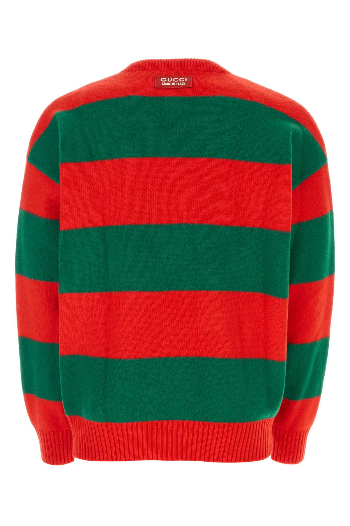 Shop Gucci Embroidered Stretch Wool Blend Sweater In Liveredgreen