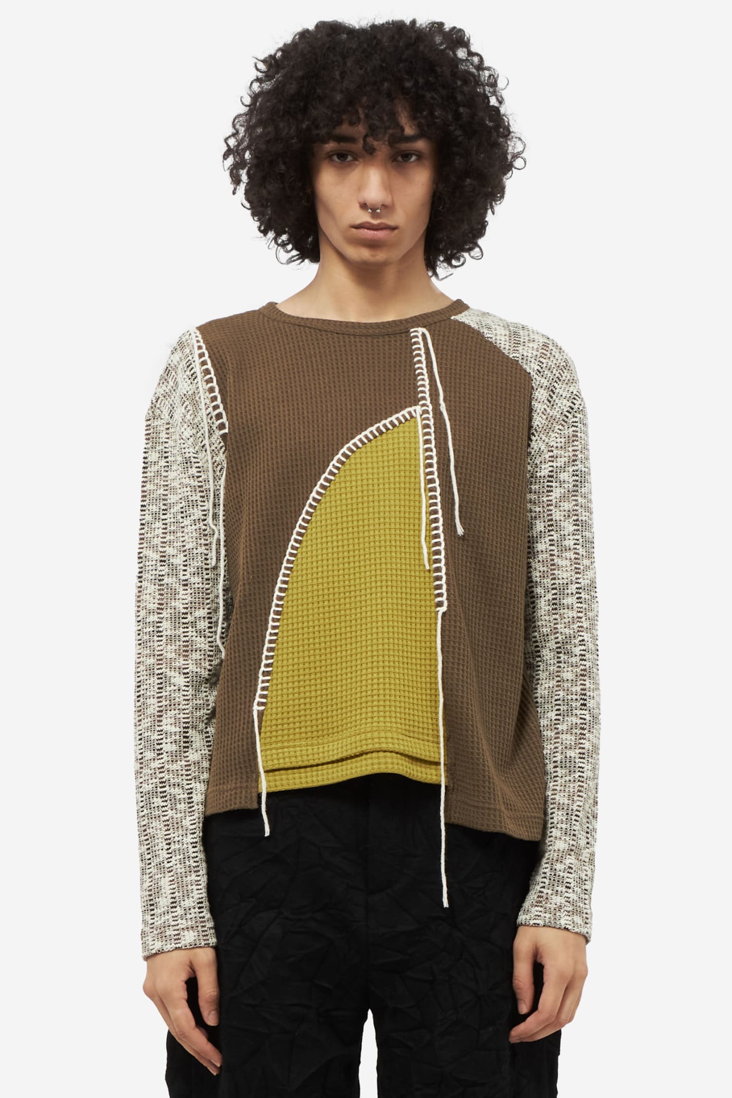 Andersson Bell Colorblock Pattern Crew Neck Pullover - Blue Sweaters,  Clothing - ANDBL20757