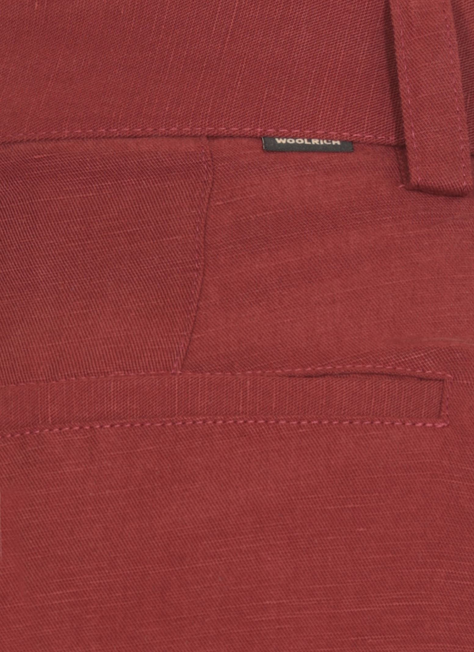 Woolrich Linen And Viscose Pants In Brown