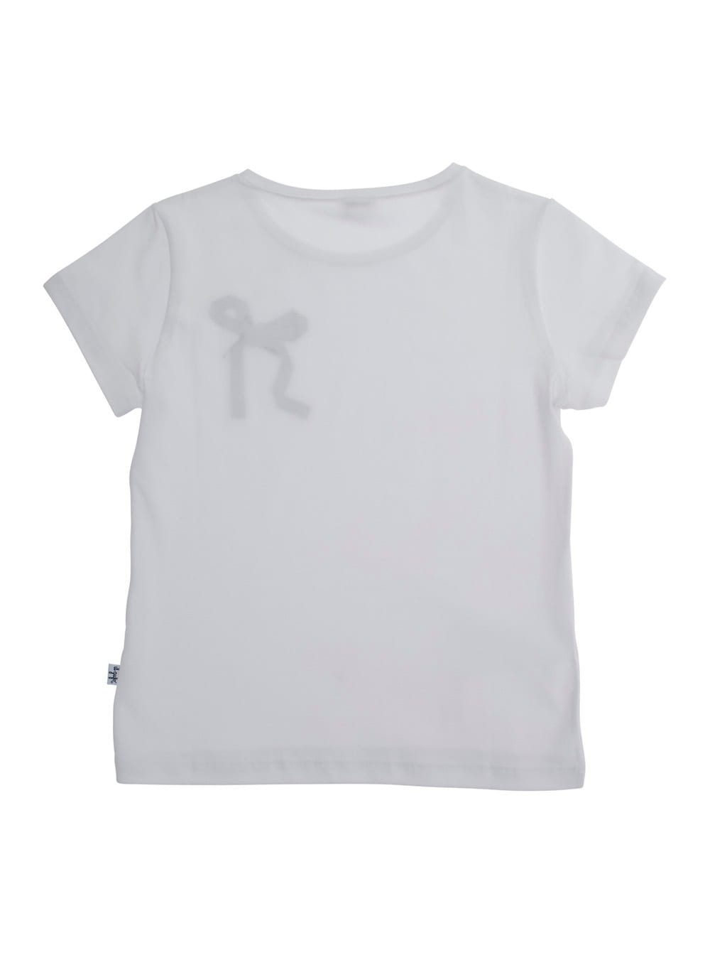 Il Gufo White Crewneck T-shirt With Bow Detail On The Front In Cotton Girl In White