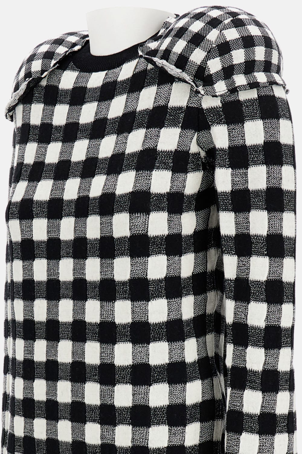 Comme Des Garçons Wool Sweater With Padded Shoulders In Black