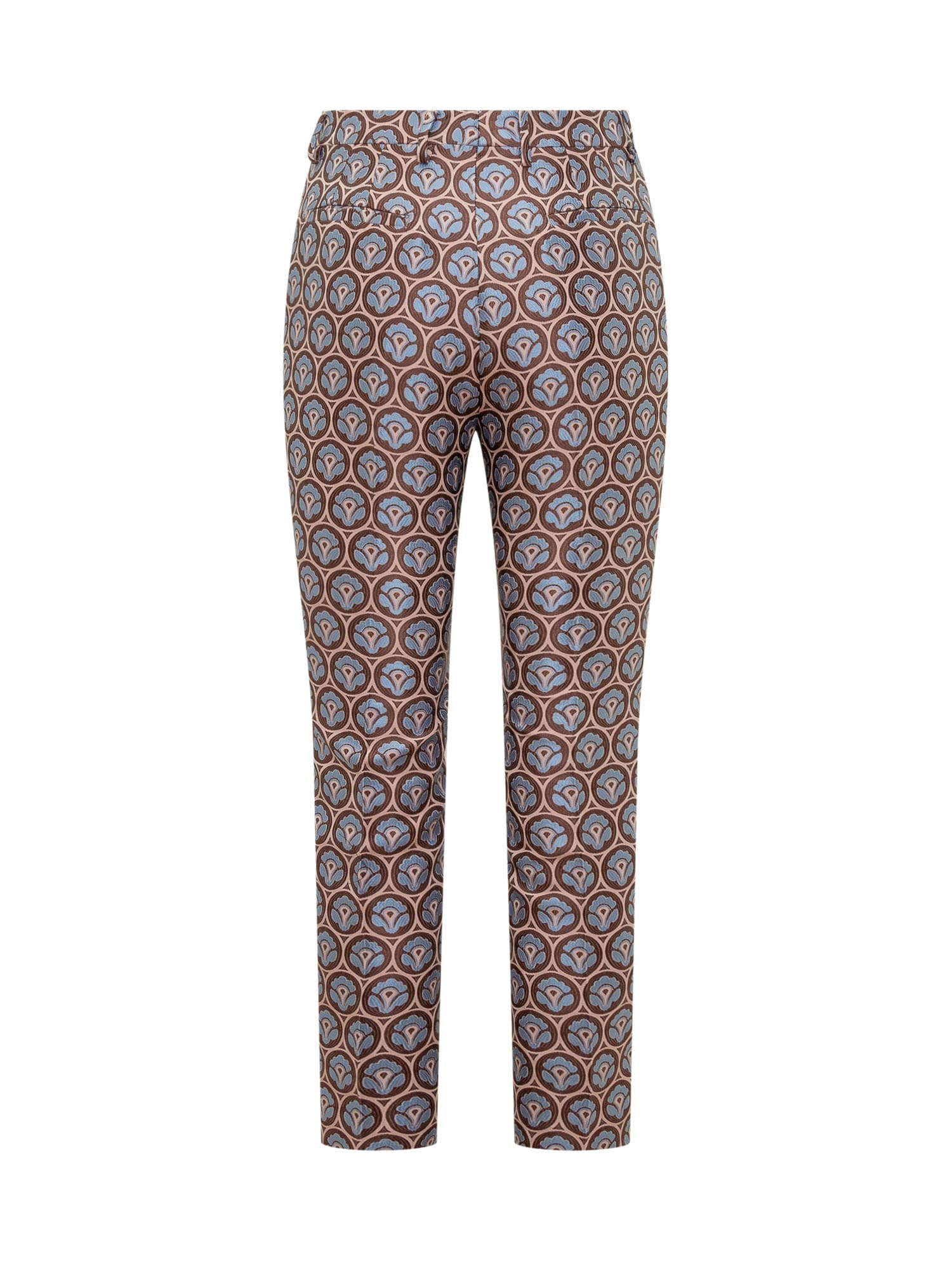 Shop Etro Pants With Aurea Pattern In Fdo Azzurro