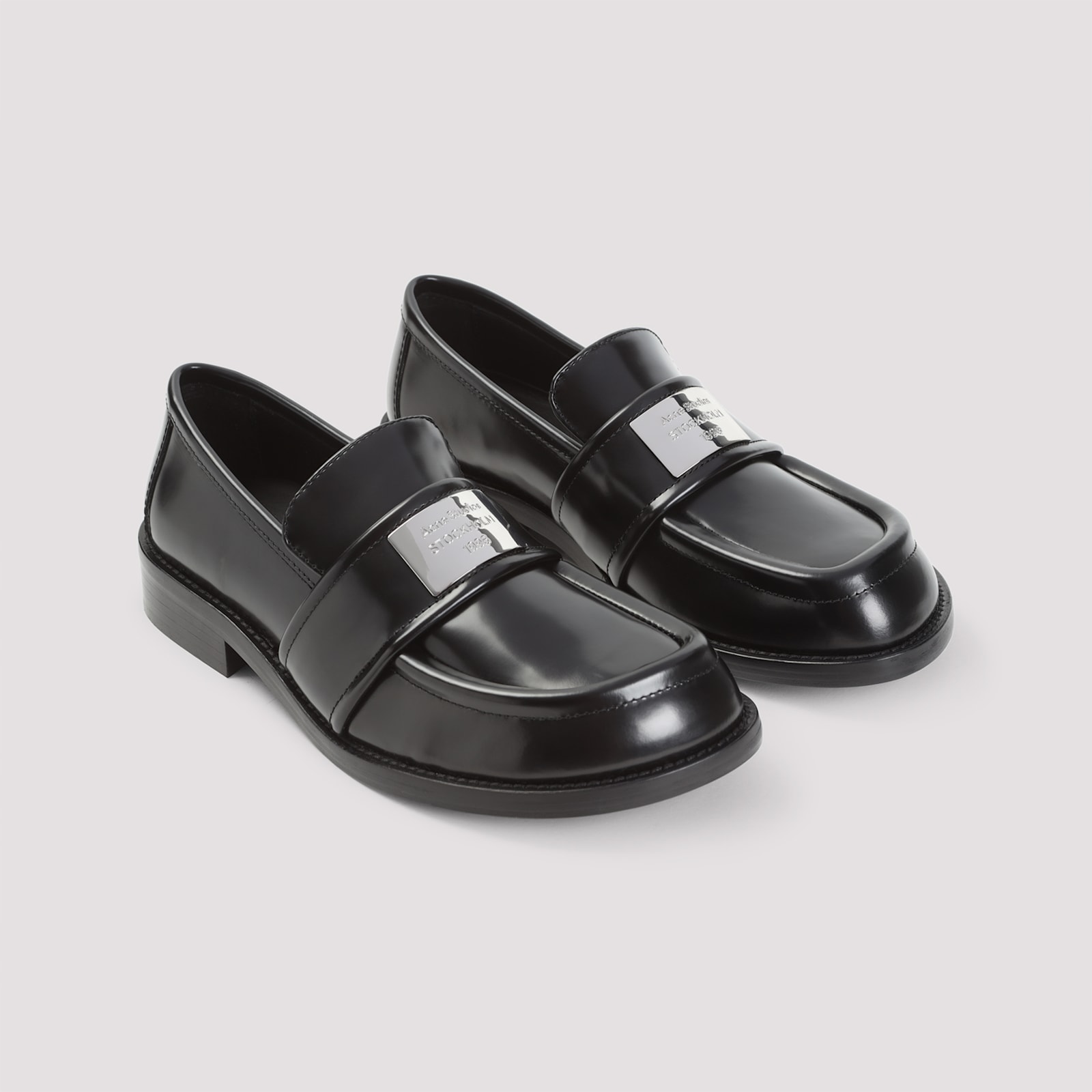 Acne Studios Leather Loafers Black In Black
