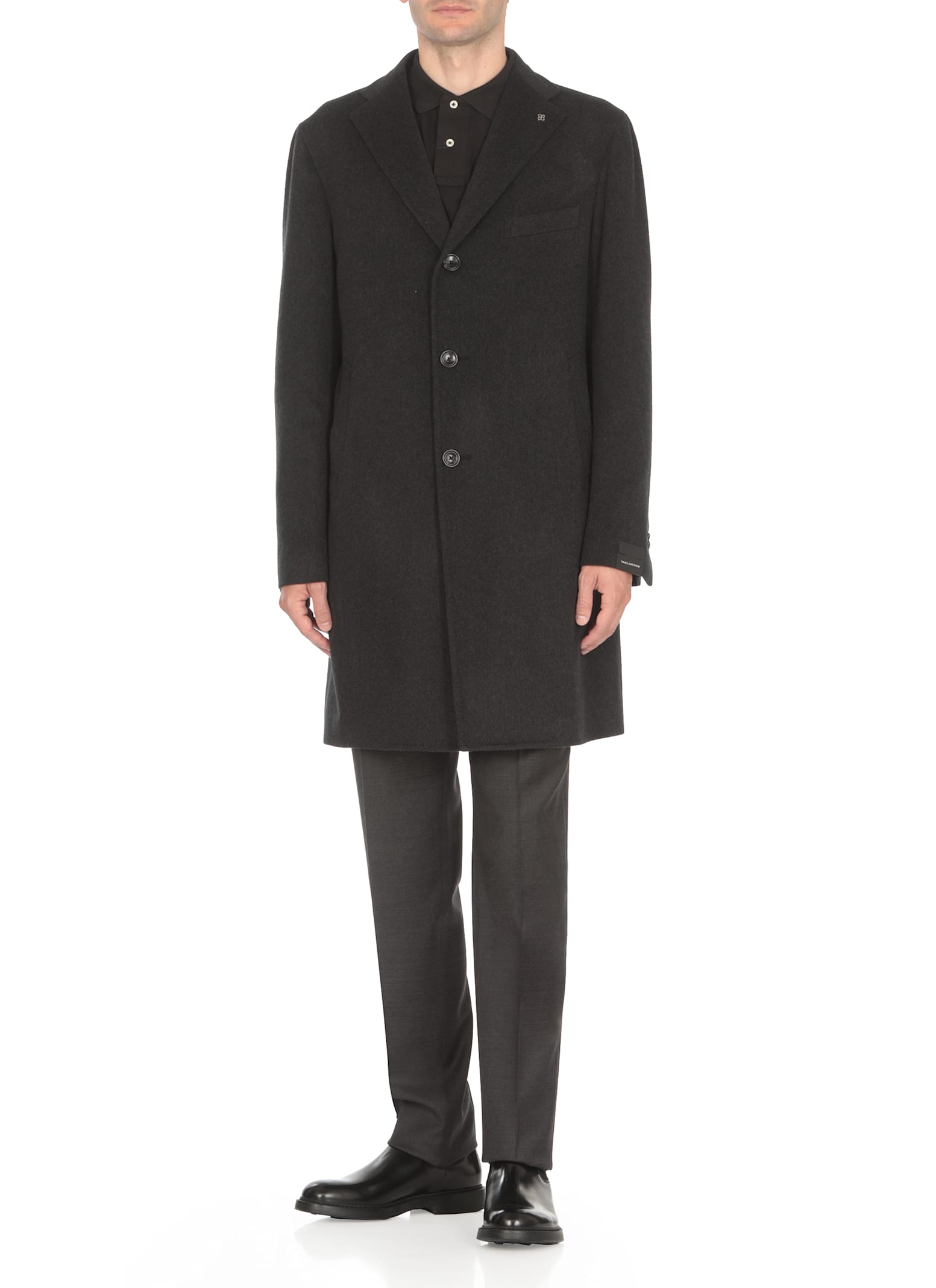 Shop Tagliatore Virgin Wool And Cashmere Coat In Grey