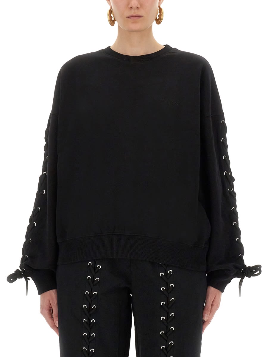 Rotate Birger Christensen Sweatshirt With Laces In Black