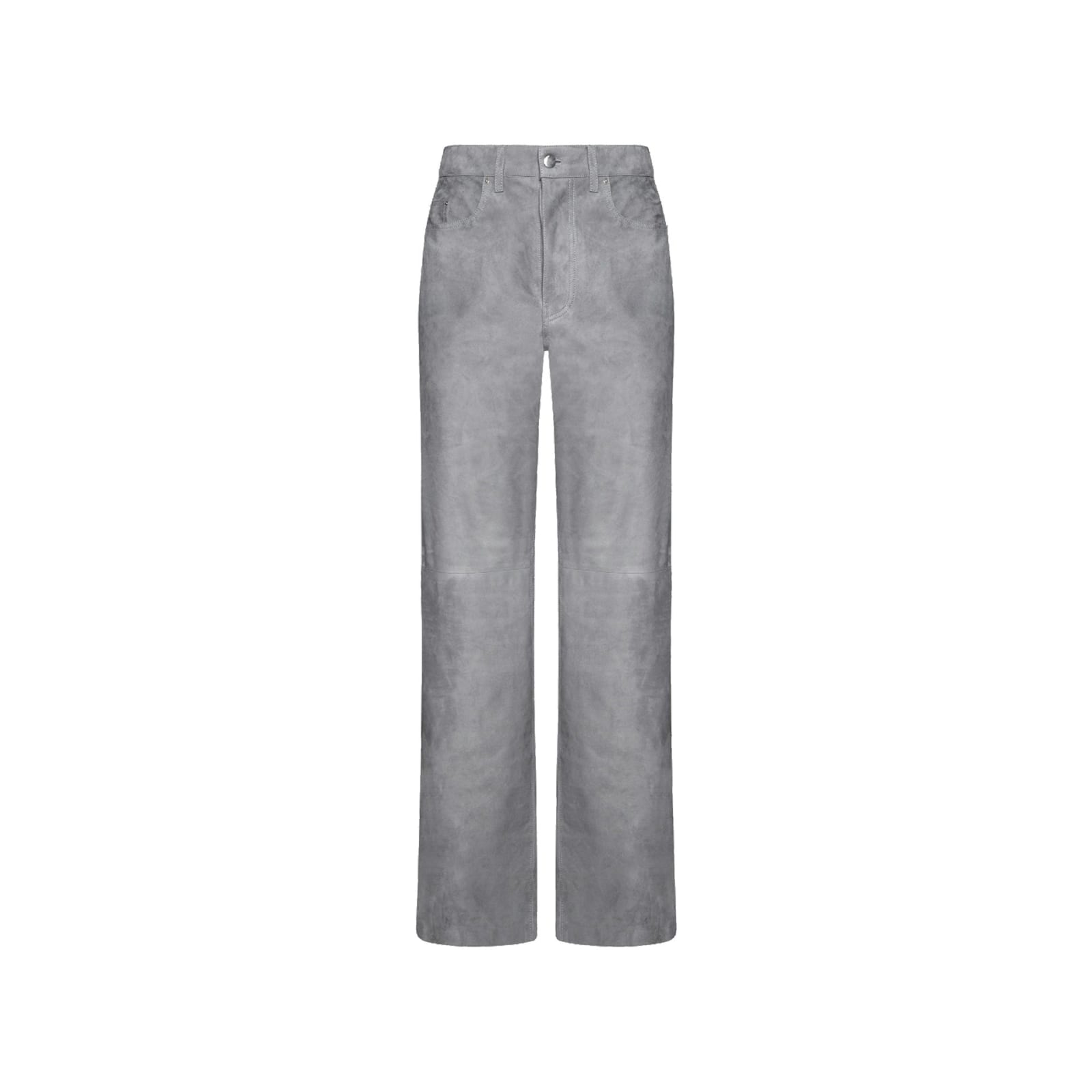 Shop Amiri Leather Pants In Gray