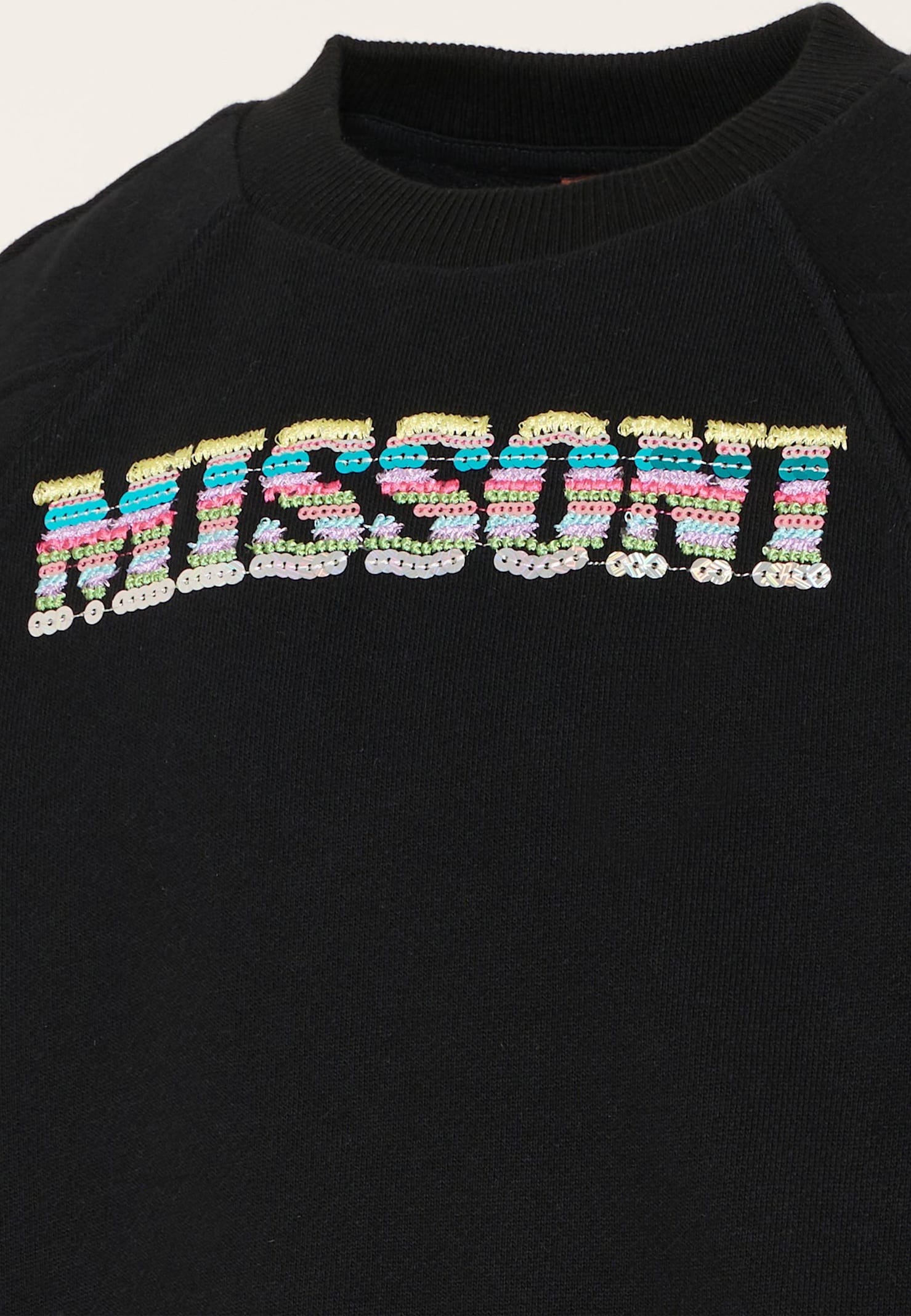 Missoni Logo-detail Crew-neck Sweater In Black
