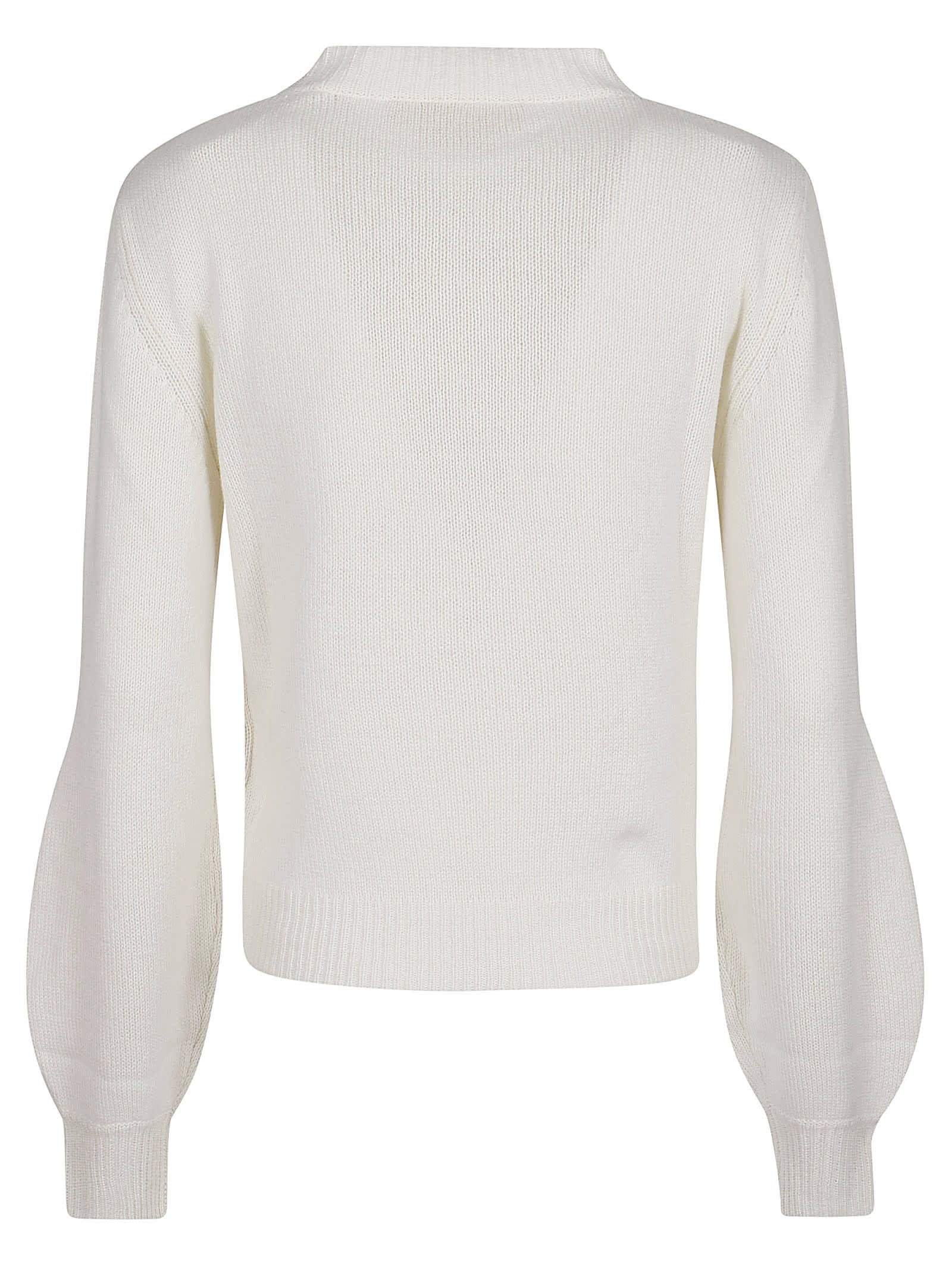 Shop Marni Long Sleeve Round Neck Sweater In Alabaster