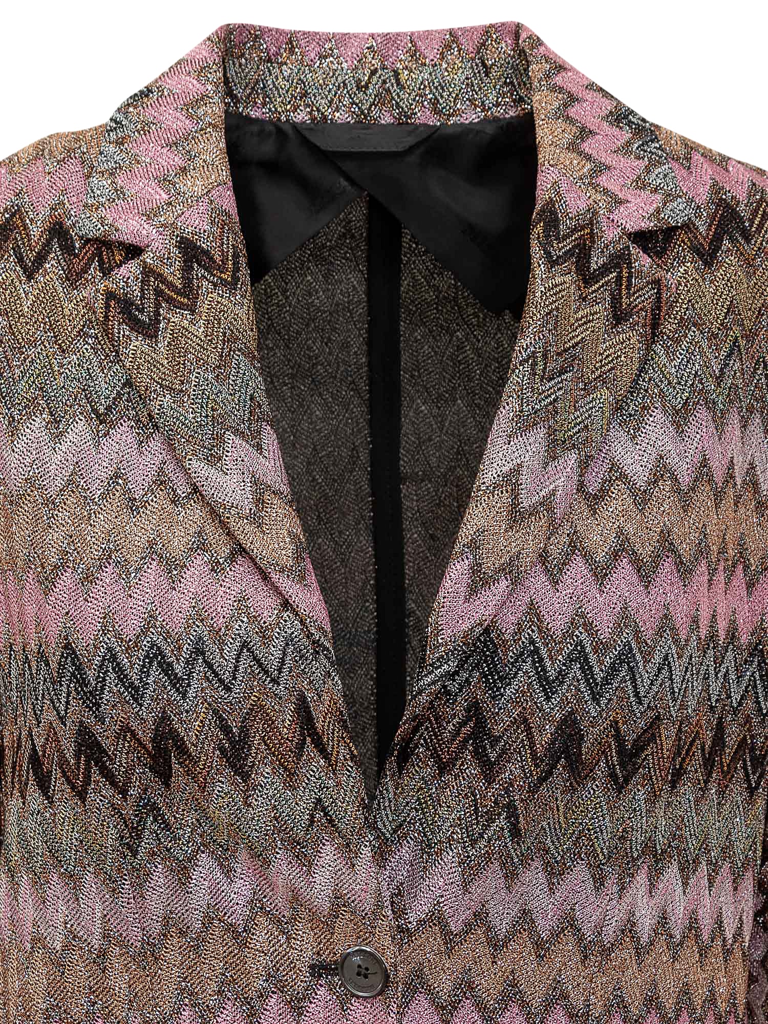 Shop Missoni Blazer With Zig Zag Pattern In Multispacdye/dark