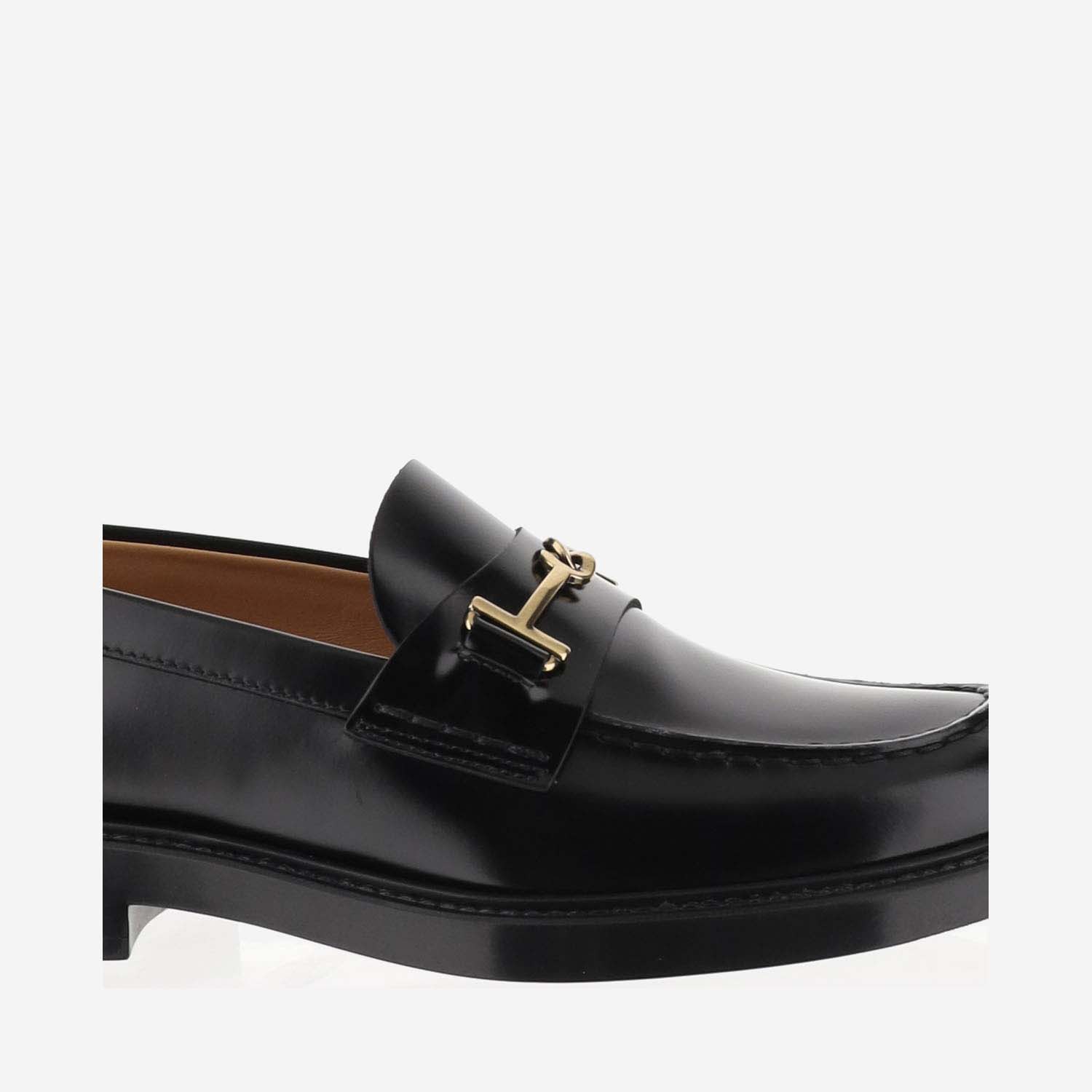 Shop Tod's Leather Loafers In Black