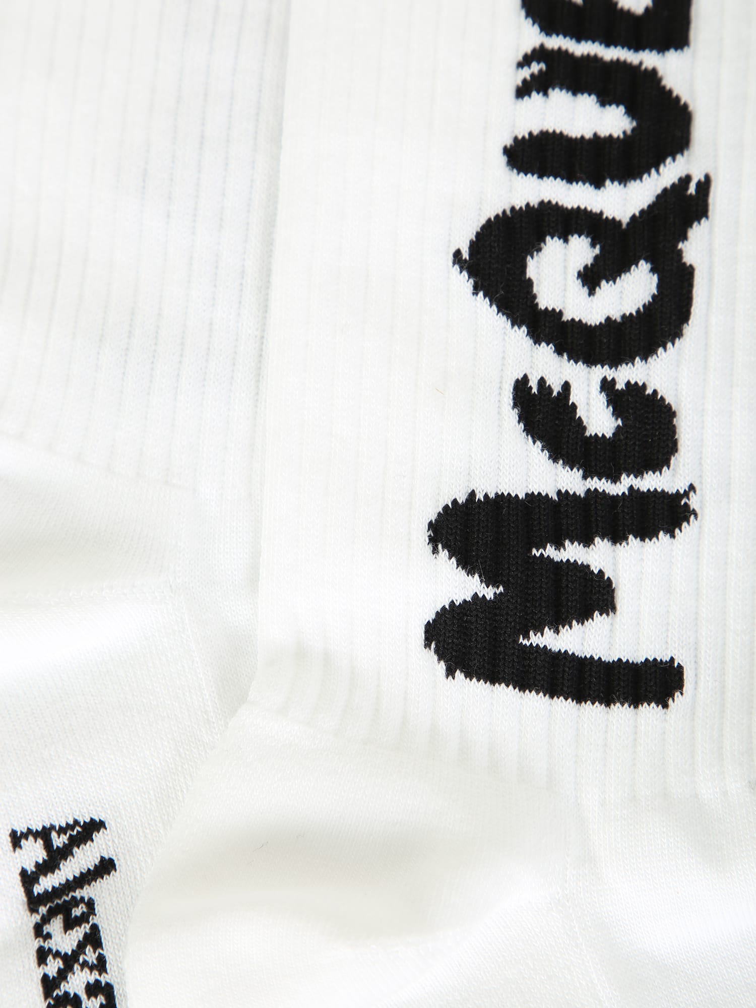 Shop Alexander Mcqueen Embroidered Logo Socks In White