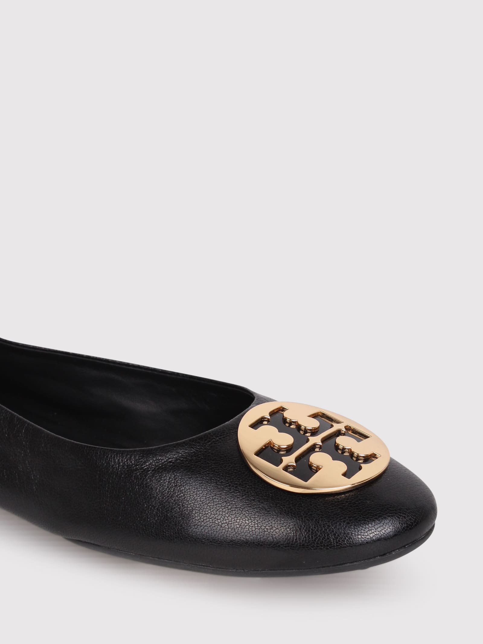 Shop Tory Burch Claire Logo-plaque Ballerina Flats