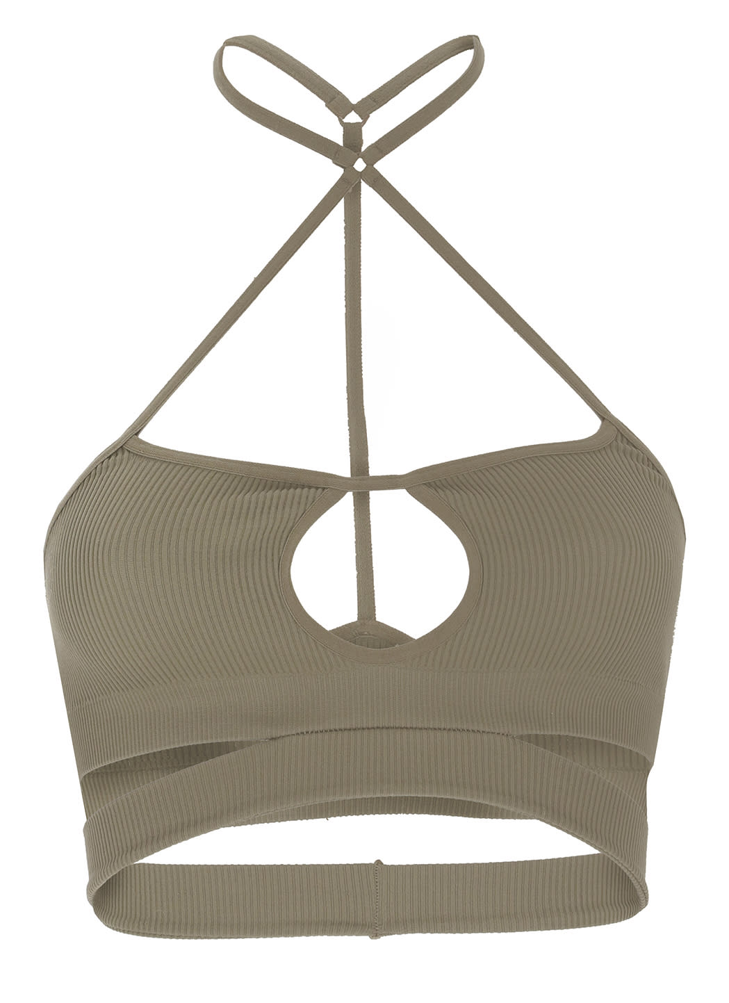 Andreädamo Cropped Cut-out Detail Top In Naturale