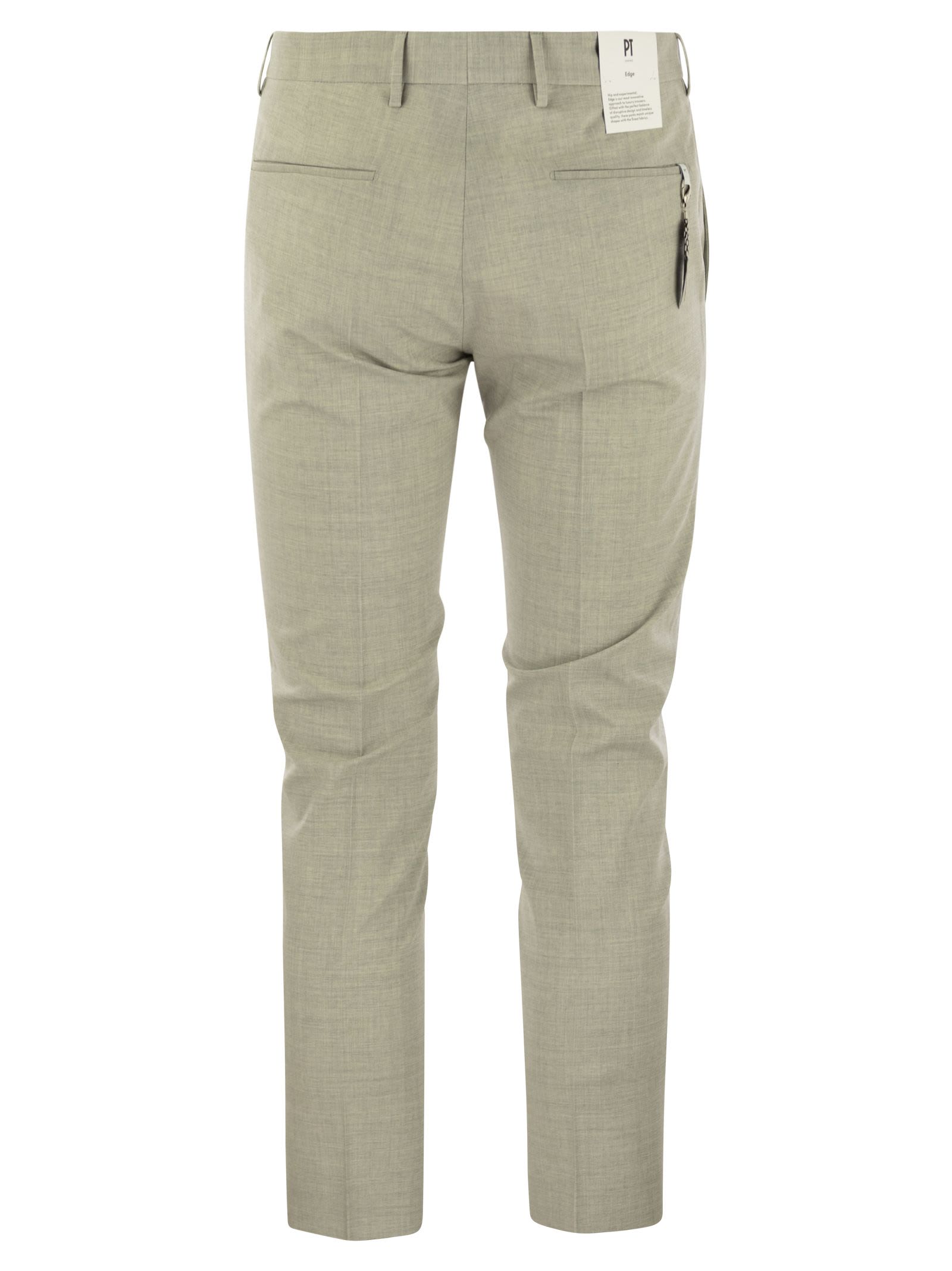 Shop Pt01 Dieci - Virgin Wool Trousers In Light Grey