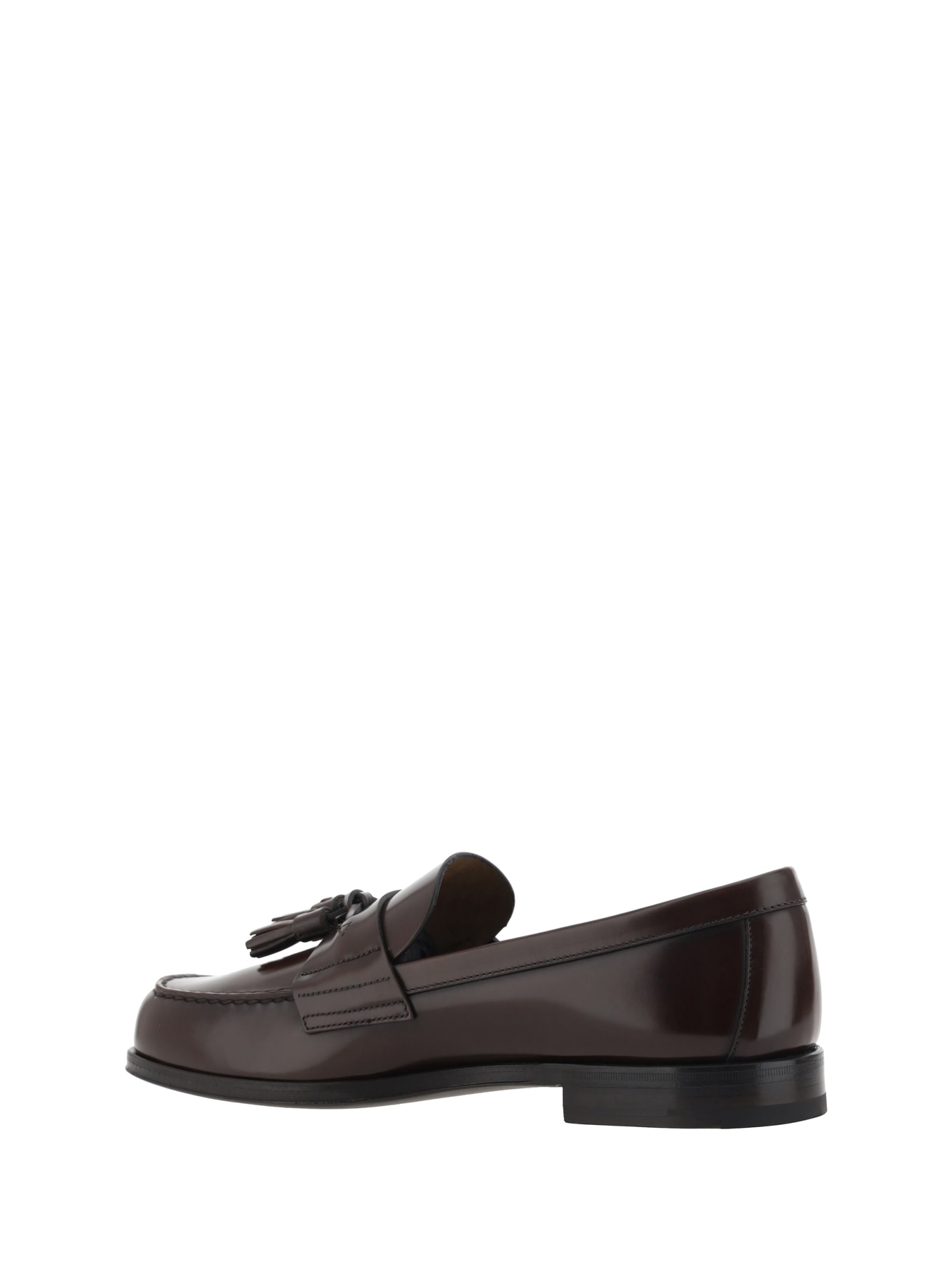 Shop Prada Loafers In Bruciato