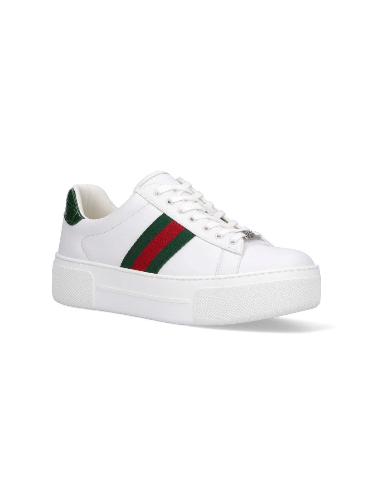 Shop Gucci Ace Low-top Sneakers In White