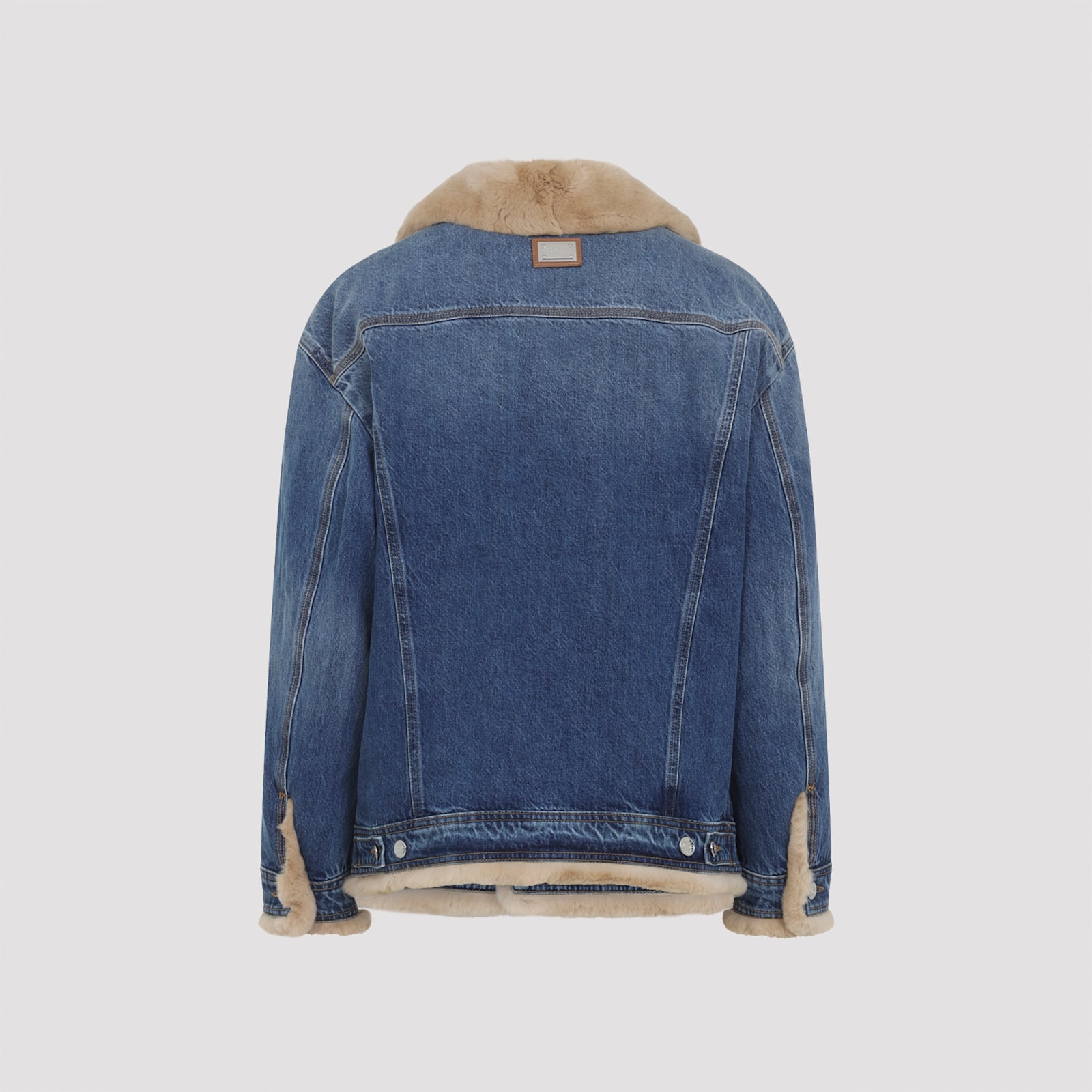 Dolce & Gabbana Stylish Jacket With Faux Fur Collar In Multi