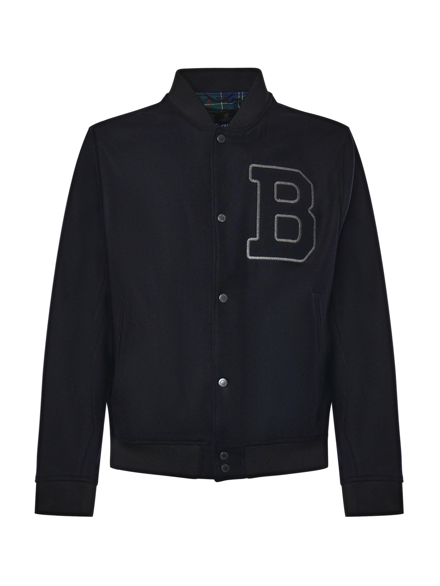 Barbour Logo-detail Bomber Jacket In Black