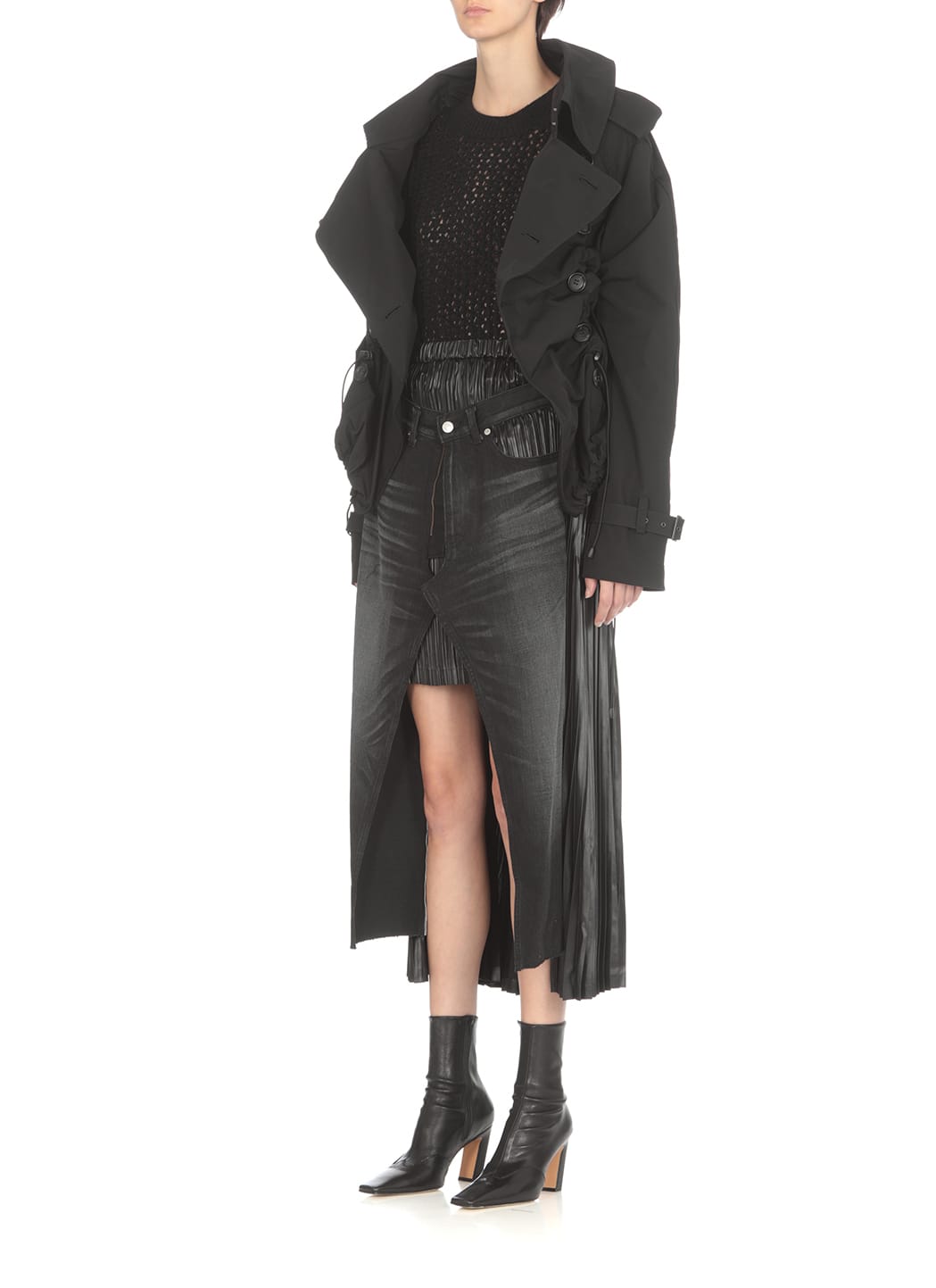 Shop Junya Watanabe Cotton Skirt In Black