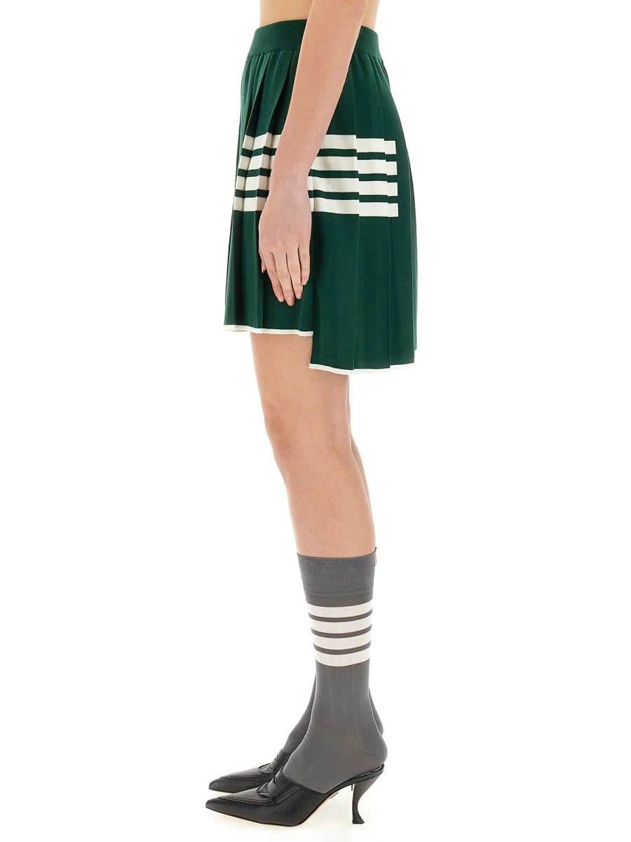 Shop Thom Browne Pleated Mini Skirt In Green