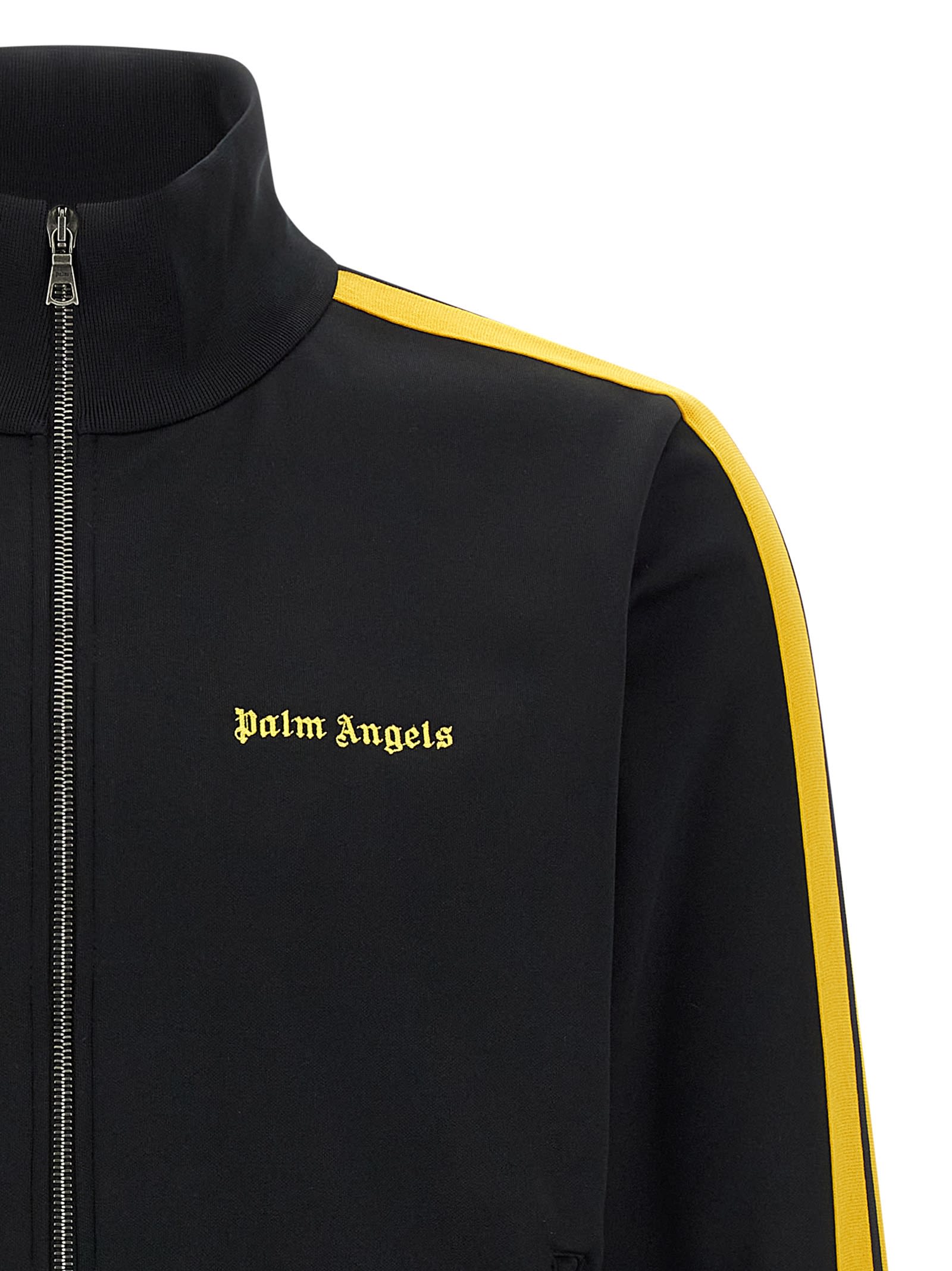 Palm Angels Track Black Polyester Sweatshirt In Black