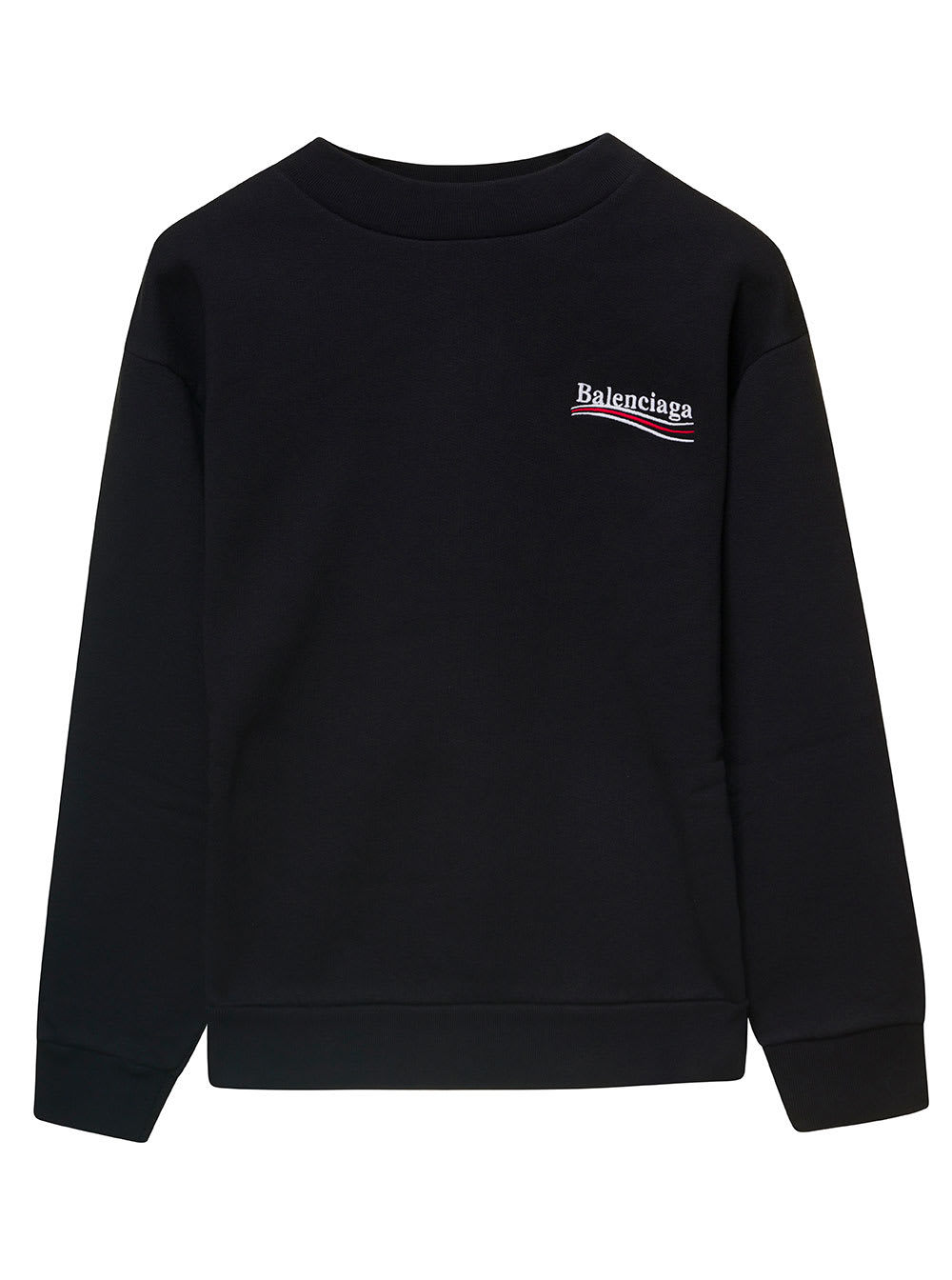 Balenciaga Black Crewneck Sweatshirt With Logo Print On The Front And Back In Cotton Boy