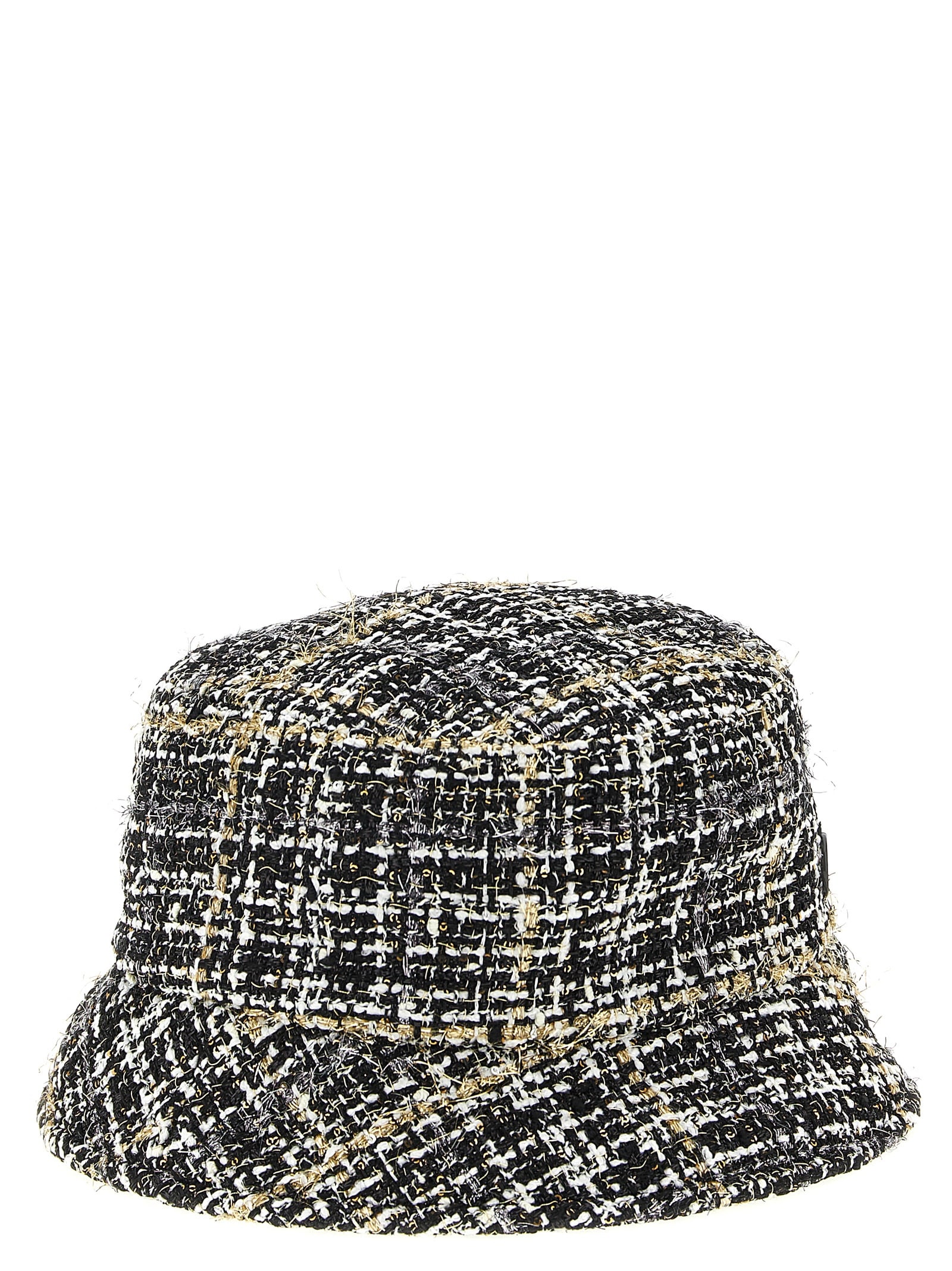 Maison Michel Tweed Bucket Hat In Black