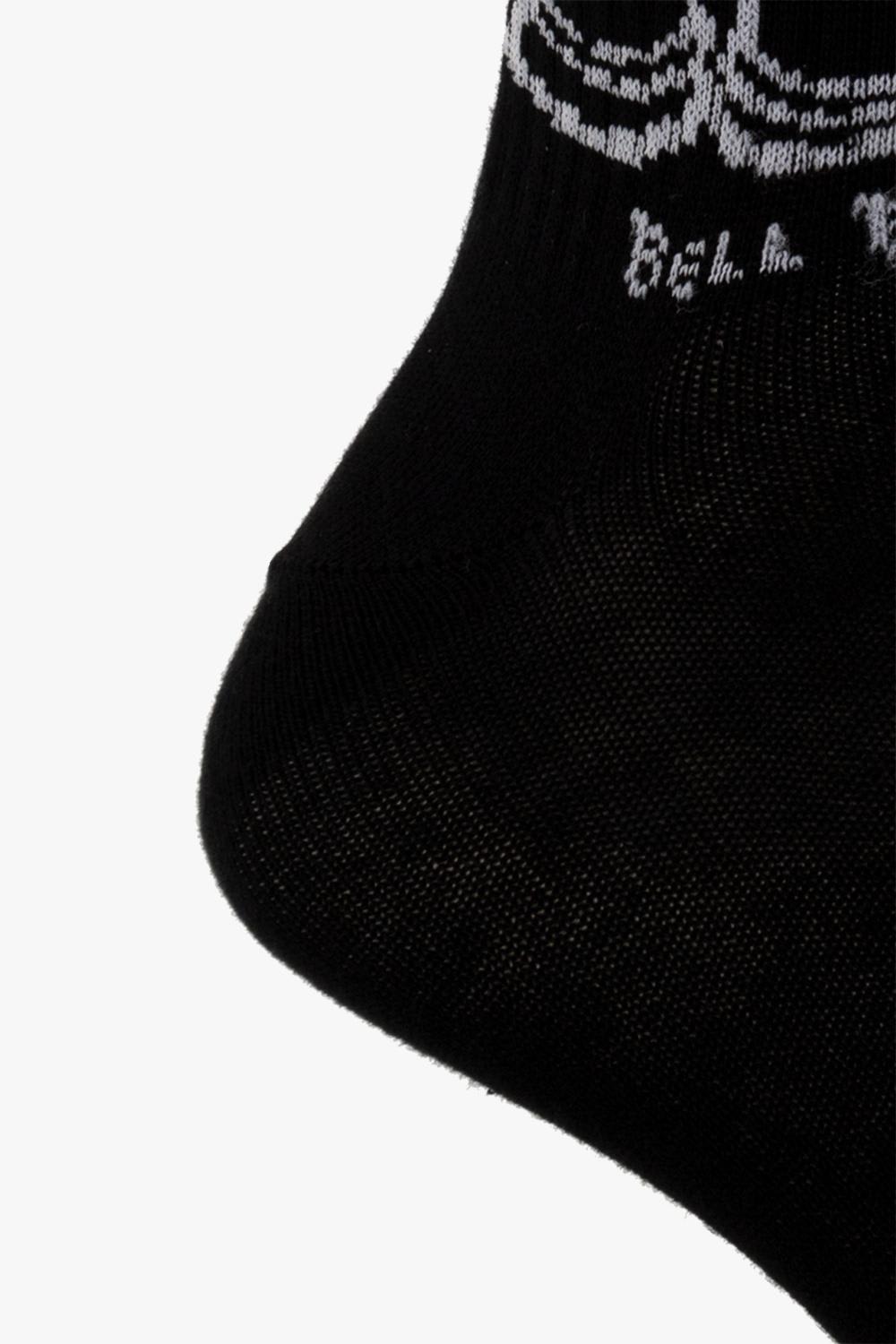 Shop Iceberg Embroidered Socks In Black