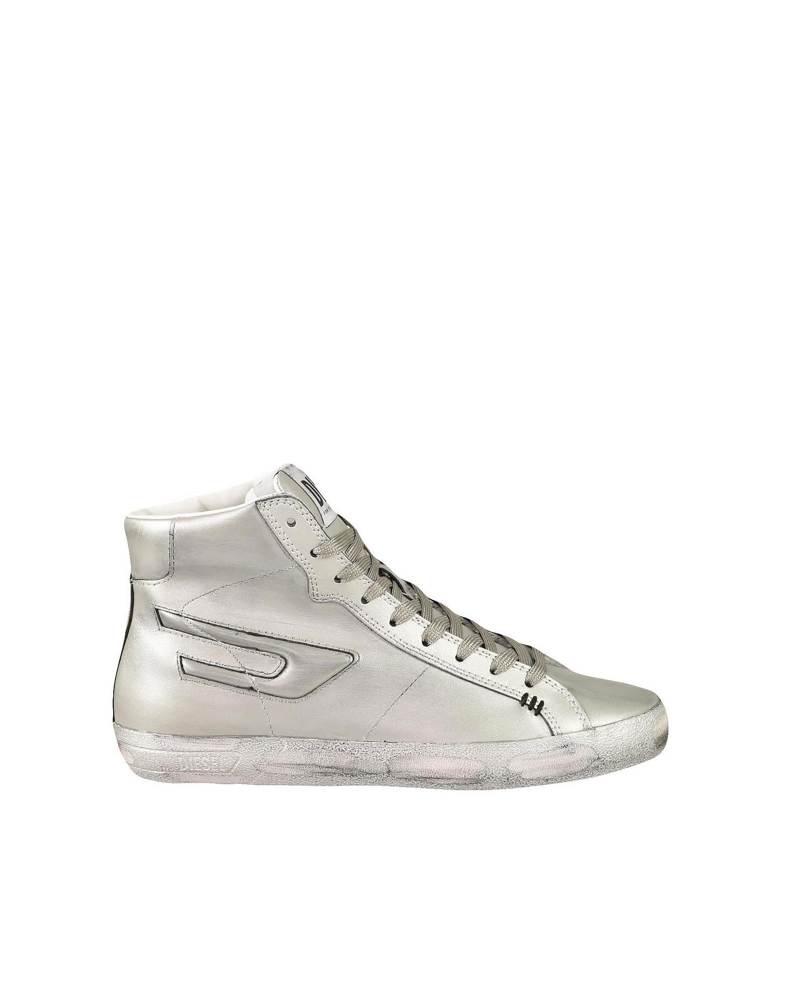 DIESEL WOMENS SILVER SNEAKERS