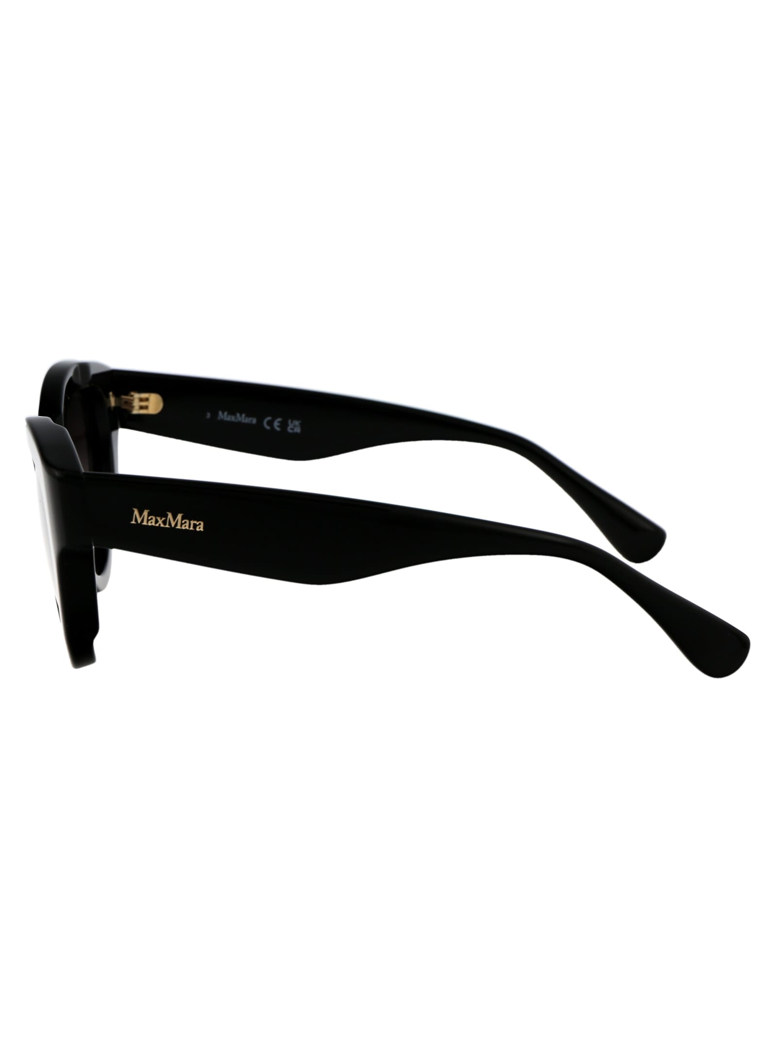 Shop Max Mara Glimpse1 Sunglasses In 01b Nero Lucido/fumo Grad
