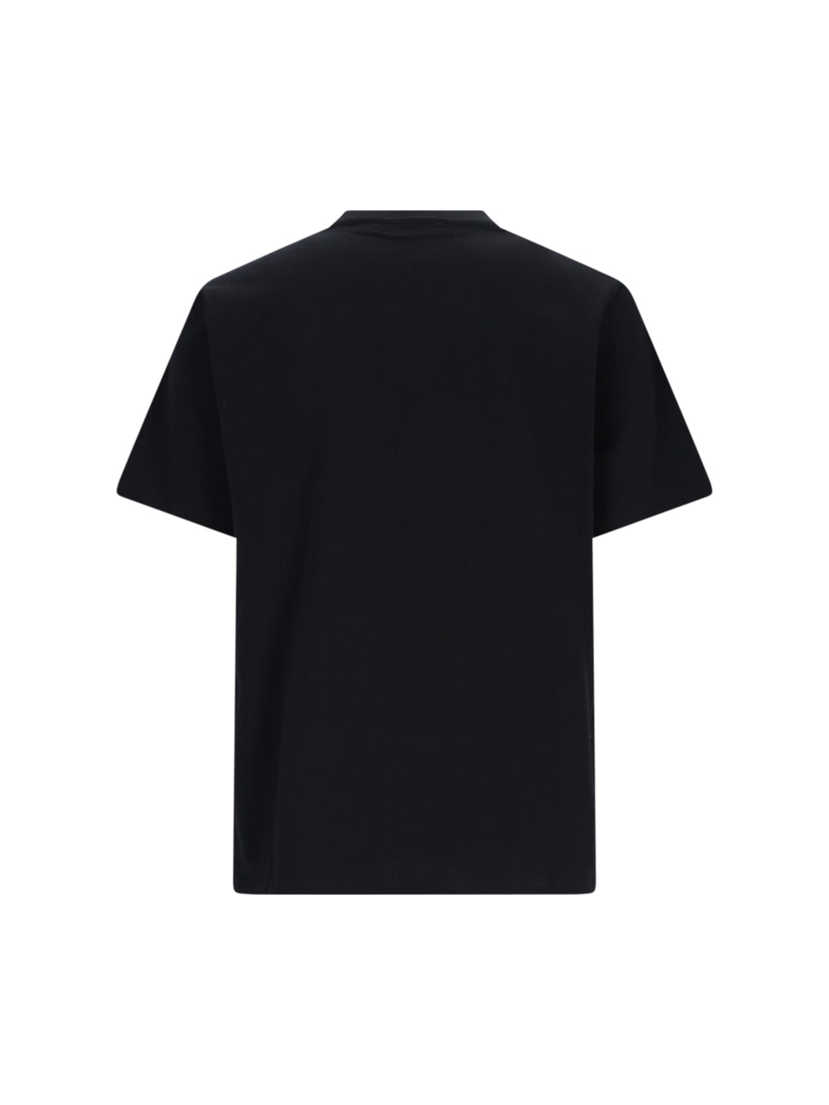 Jw Anderson Men Black Crewneck T-shirt With Logo Lettering Embroidery On The Front In Cotton Man In Black