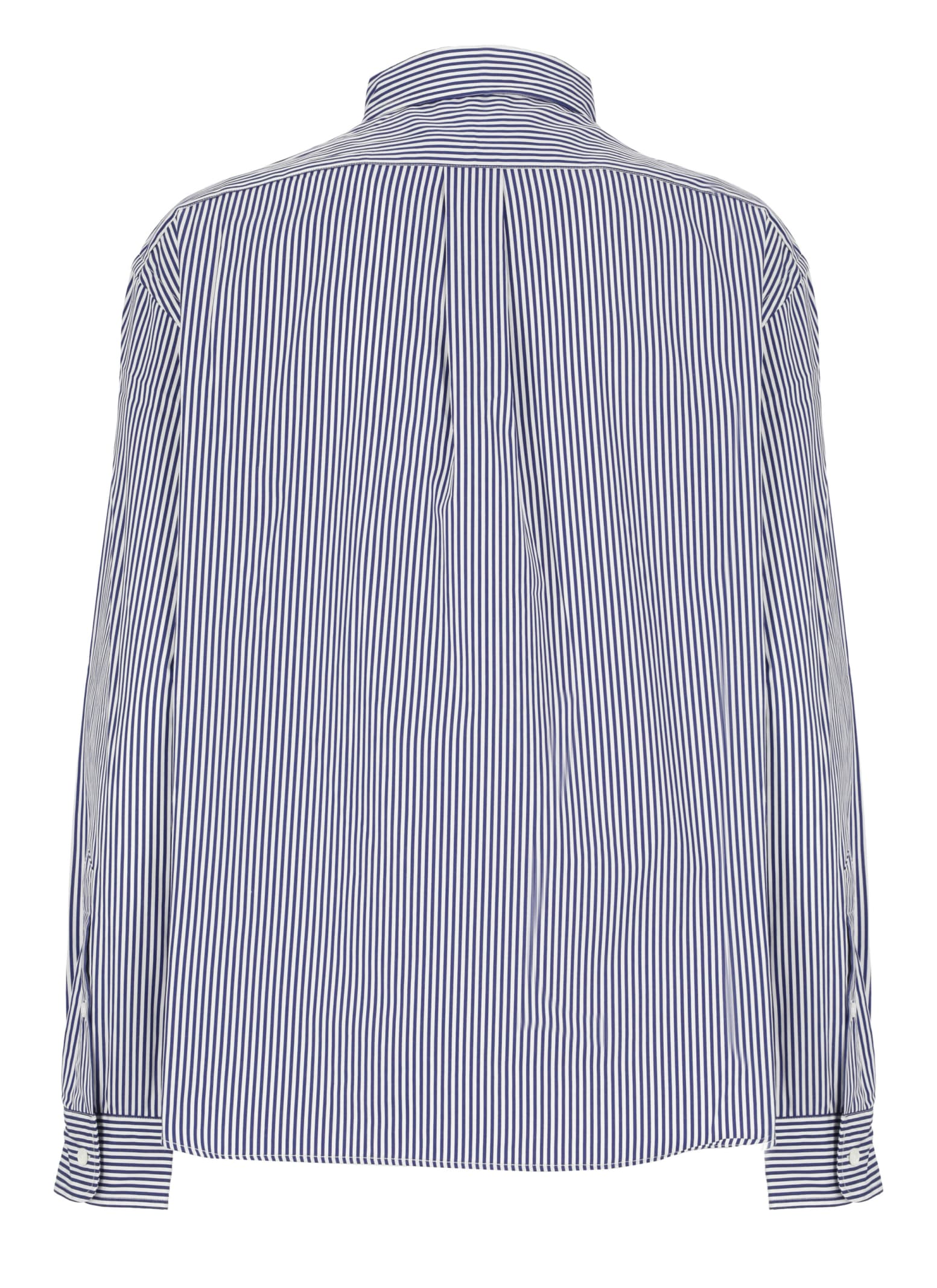 Shop Ralph Lauren Striped Shirt With Pony In Blue