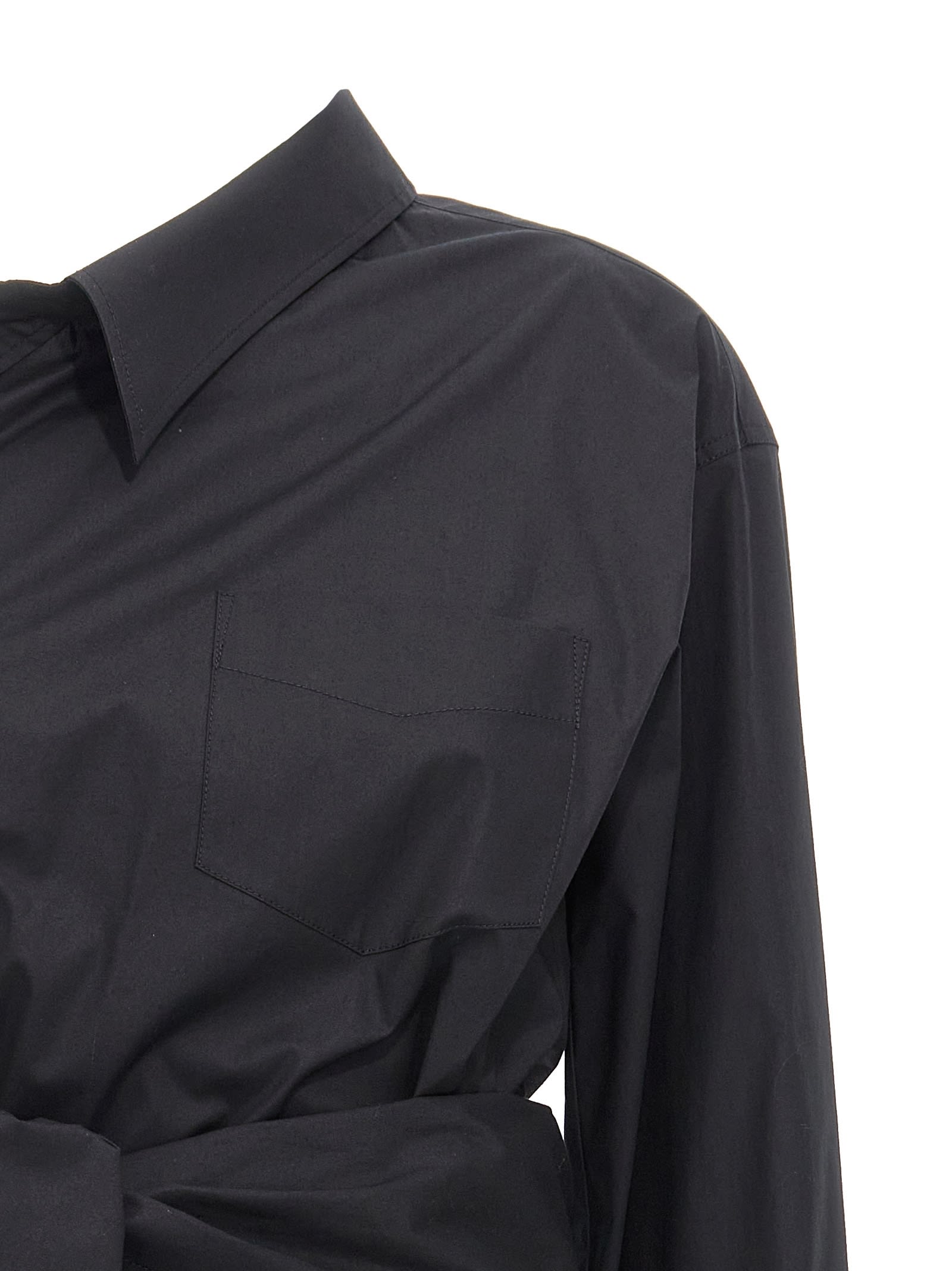 Moschino One-shoulder Shirt In Black