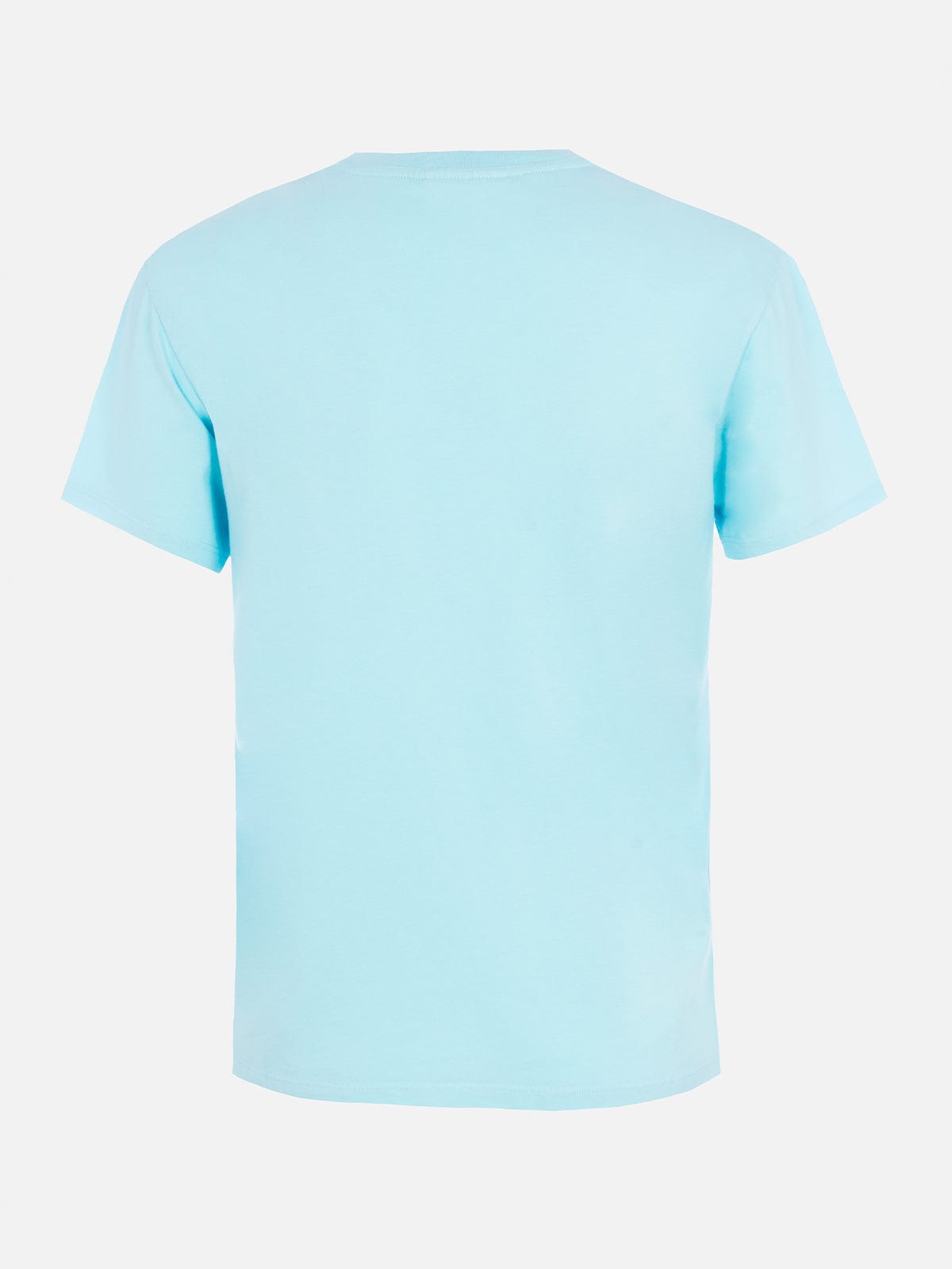 Mc2 Saint Barth Woman Water Green Cotton Jersey Crewneck T-shirt Emilie With Rhinestones In Green