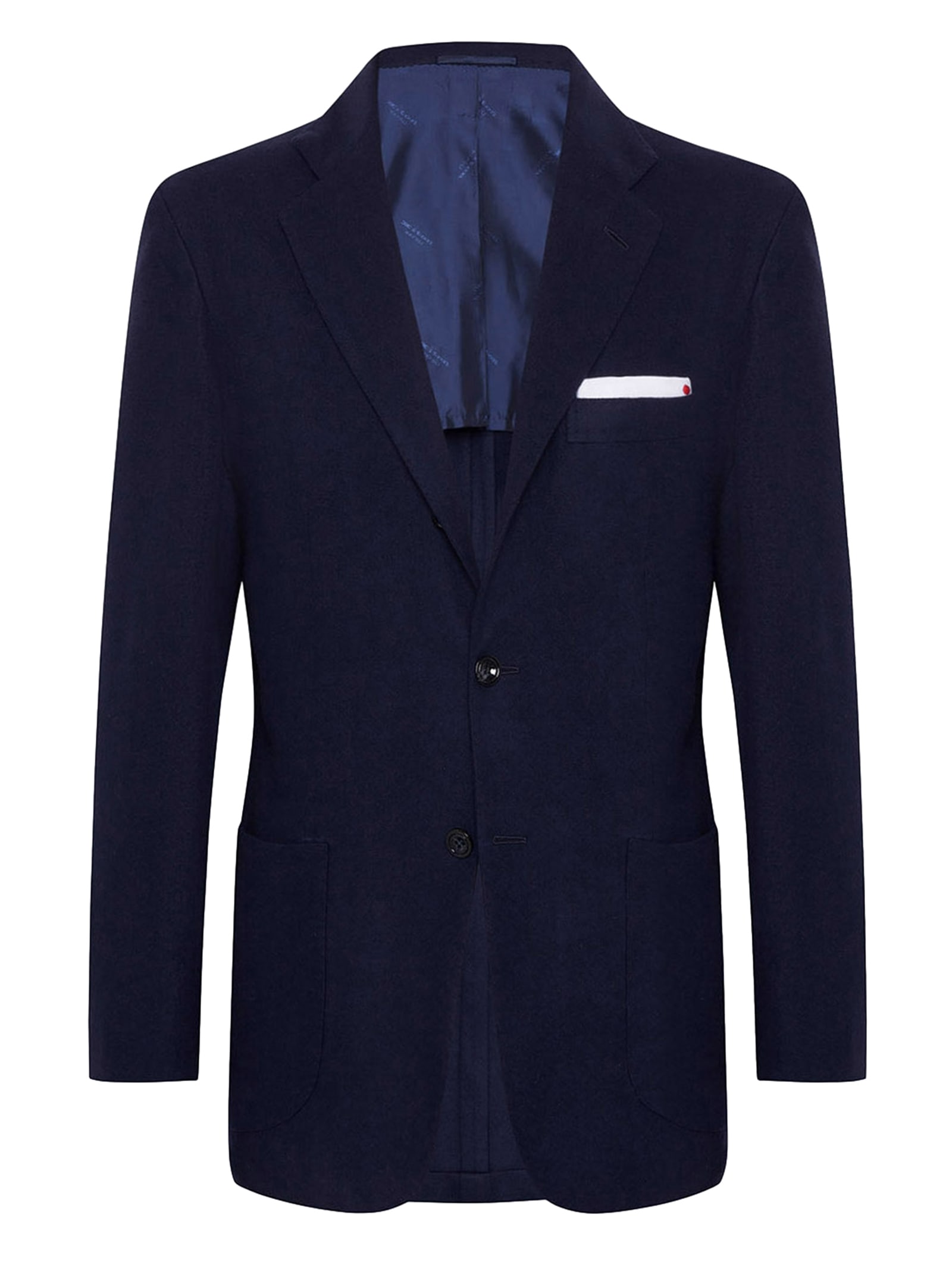 Kiton Jacket Virgin Wool In Blue