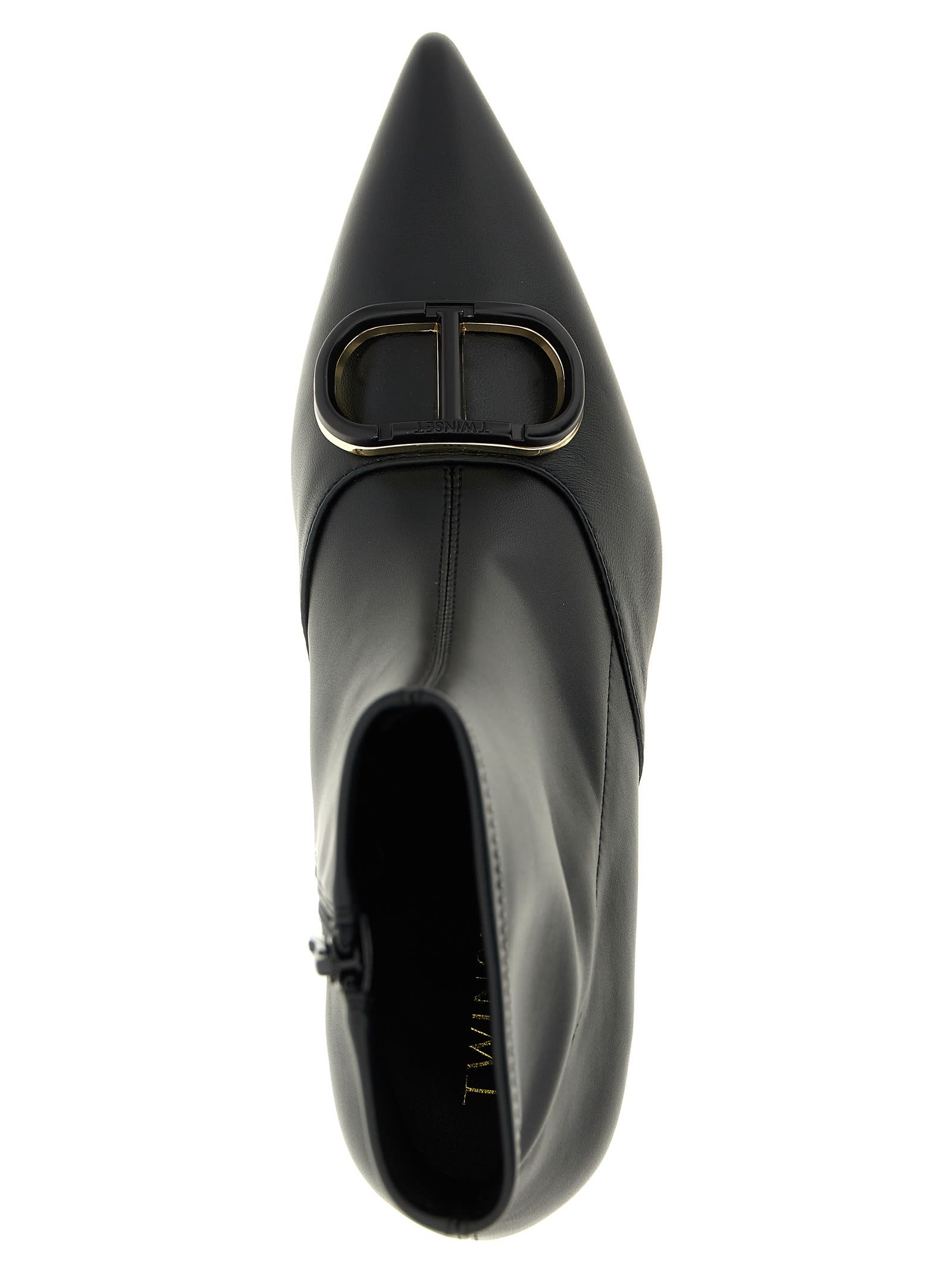 Twinset Twin-set Pointed Toe Ankle Boots In Black