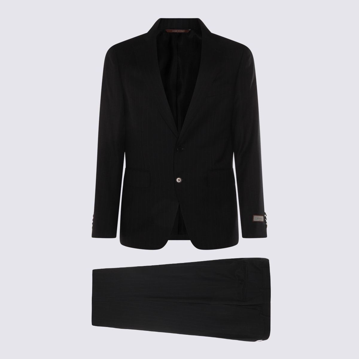 Canali Black Wool Suits In Black